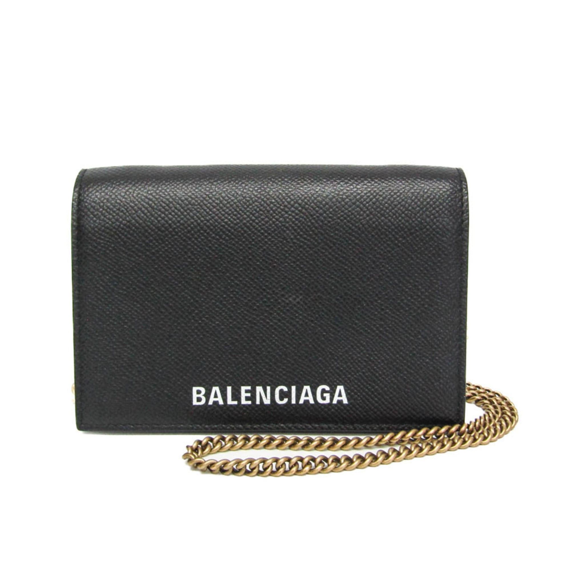 Balenciaga Balenciaga 581100 Women's Leather Chain/Shoulder Wallet Black Size ONE SIZE - 1 Thumbnail