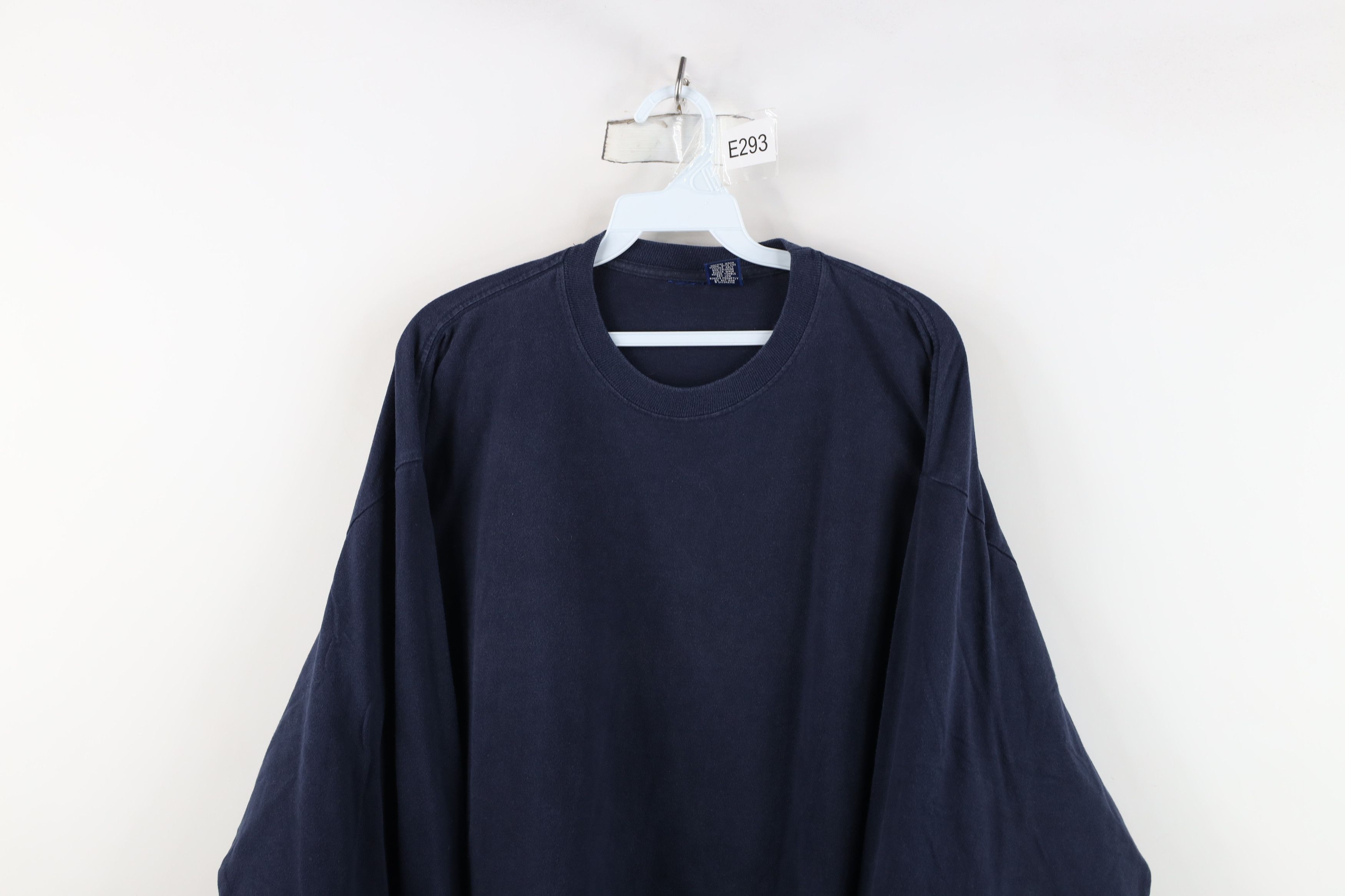 Vintage Vintage 90s Streetwear Heavy Long Sleeve T-Shirt Blue Cotton Size US XL / EU 56 / 4 - 2 Thumbnail
