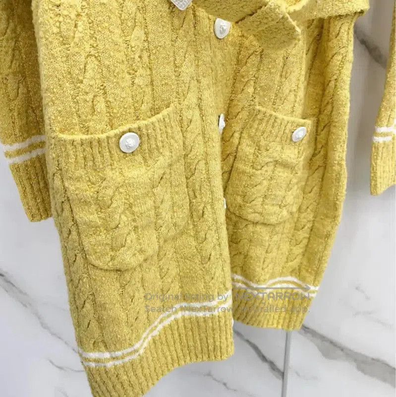 Chanel Chanel Yellow Long Sleeve Knit Cardigan . Size M / US 6-8 / IT 42-44 - 6 Thumbnail