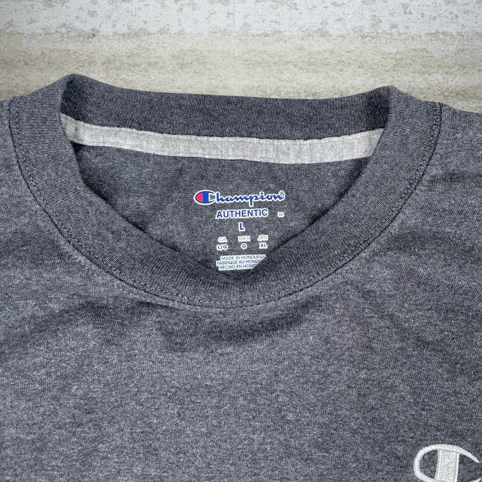Champion Vintage Y2K Champion Shirt Mens L Grey Cotton Short Sleeve Size US L / EU 52-54 / 3 - 3 Thumbnail
