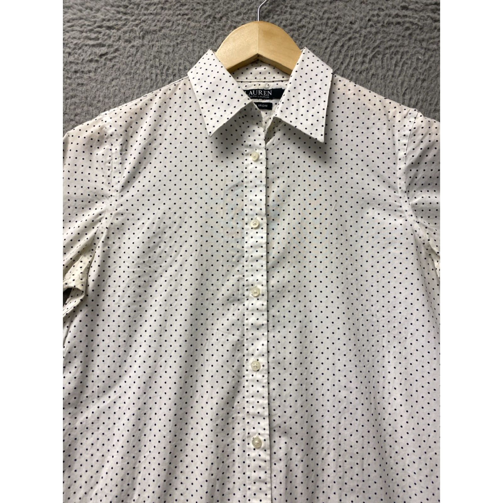 Ralph Lauren Ralph Lauren Button Shirt Polka Dot White Women Small /110-55 Canvas Cotton Polyester Silk? Size S / US 4 / IT 40 - 2 Thumbnail