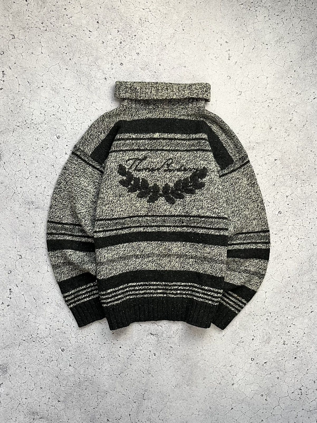 Thomas Burberry Vintage Wool Knitted Turtleneck Sweater
