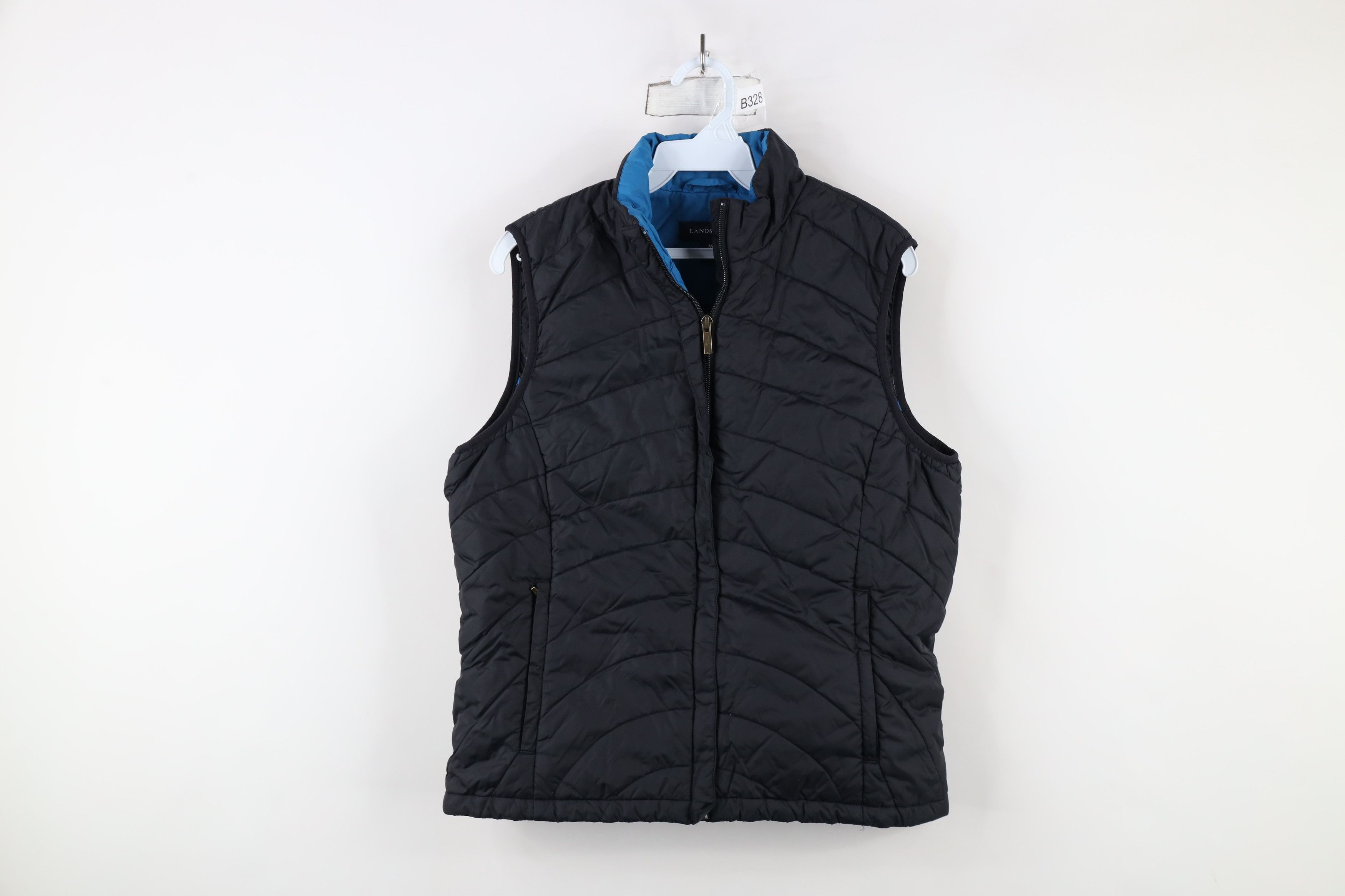 Lands' End × Vintage Vintage Lands End Blank Full Zip Puffer Vest Jacket Black Size M / US 6-8 / IT 42-44 - 1 Thumbnail