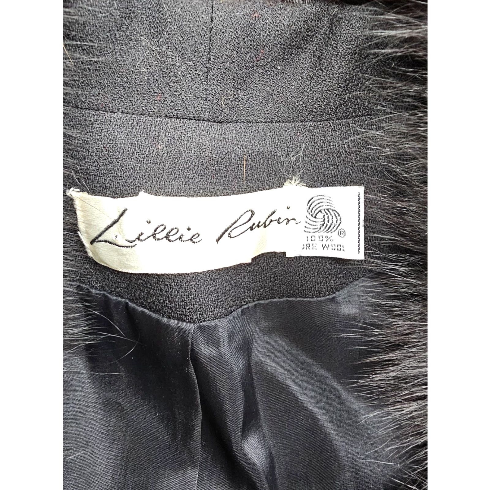 Vintage VINTAGE Lillie Rubin Coat Womens M Black Wool Fur Shawl Collar Overcoat Coat Women Size M / US 6-8 / IT 42-44 - 3 Thumbnail