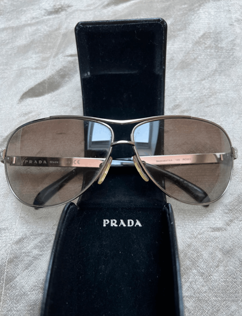 Prada PRADA Sunglasses Rectangle Wrap Shield Metal Symbole RI921 Size ONE SIZE - 1 Thumbnail