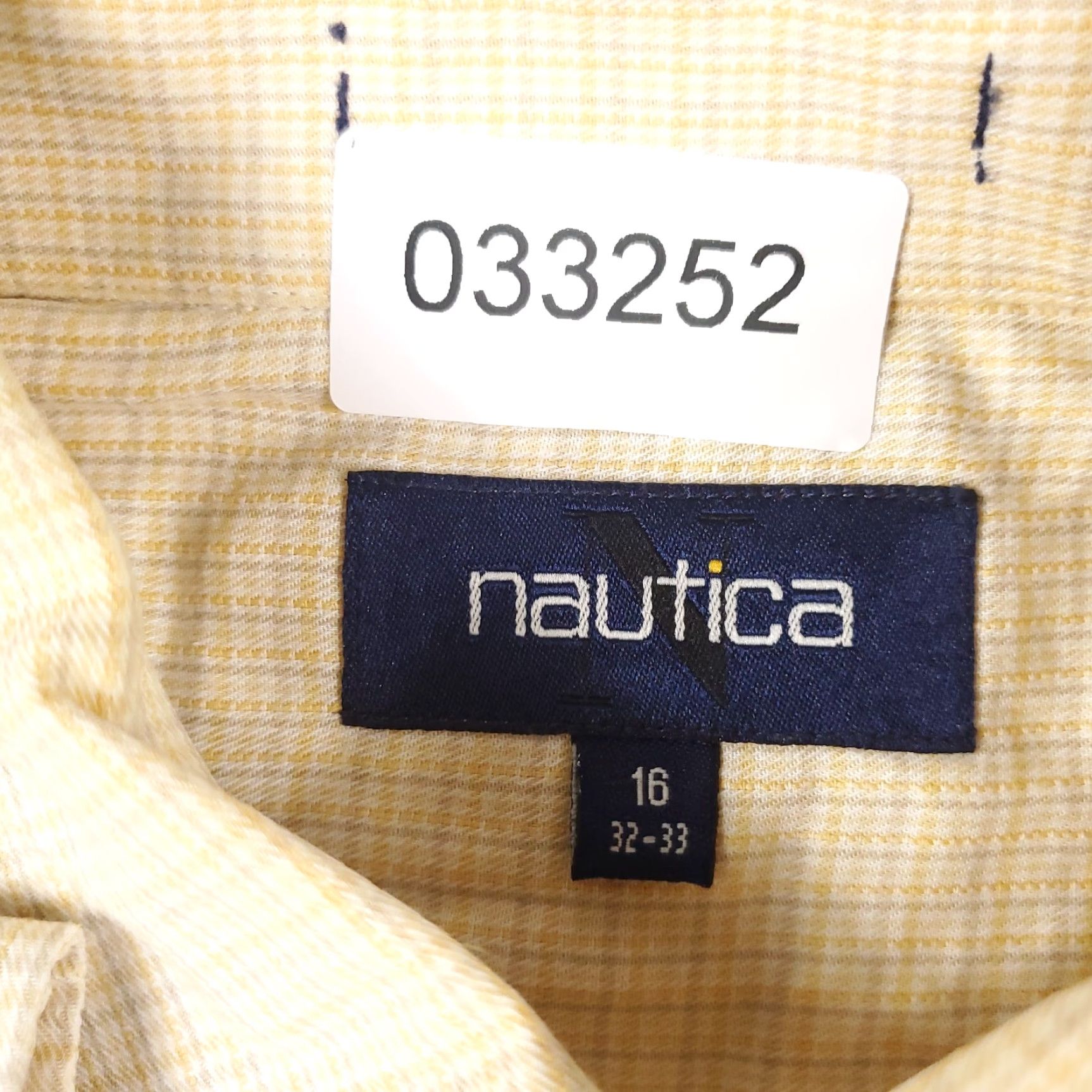 Nautica Nautica Dress Shirt Mens Size 16 Yellow Plaid Long Sleeve B0294 Size 42R - 6 Thumbnail
