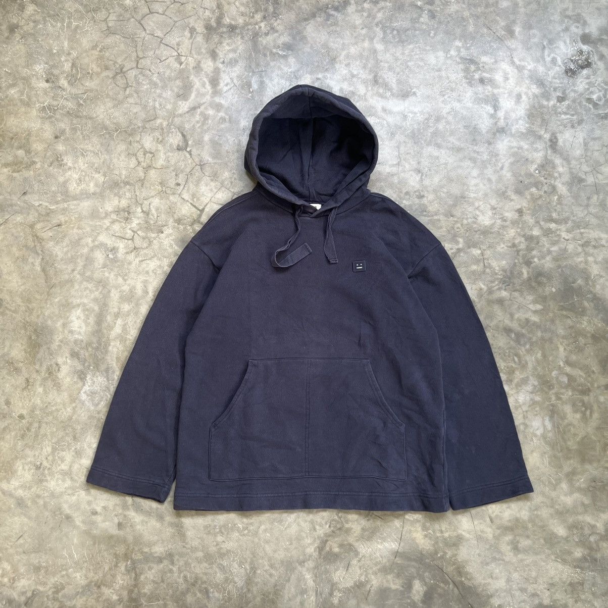 Acne Studios Acne Studios Florida Face Faded Hoodie Navy Size US M / EU 48-50 / 2 - 1 Thumbnail