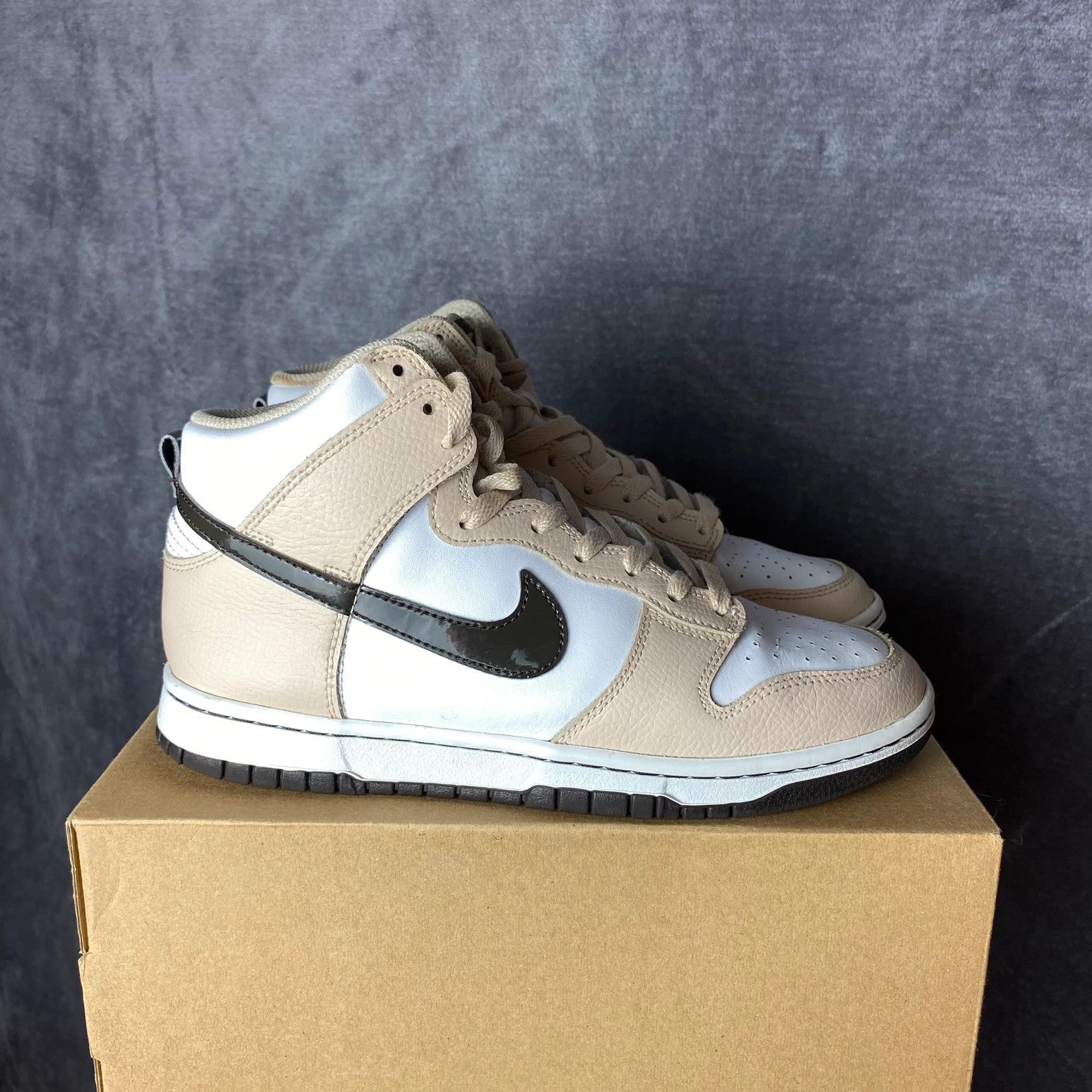 Nike Nike Dunk High Tan Brown Cappucino big logo swoosh Size US 8 / EU 41 - 4 Thumbnail