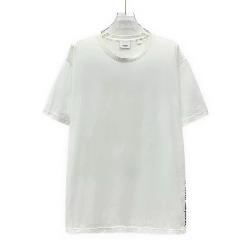 Burberry White Letter Print Cotton T-shirt-yf
