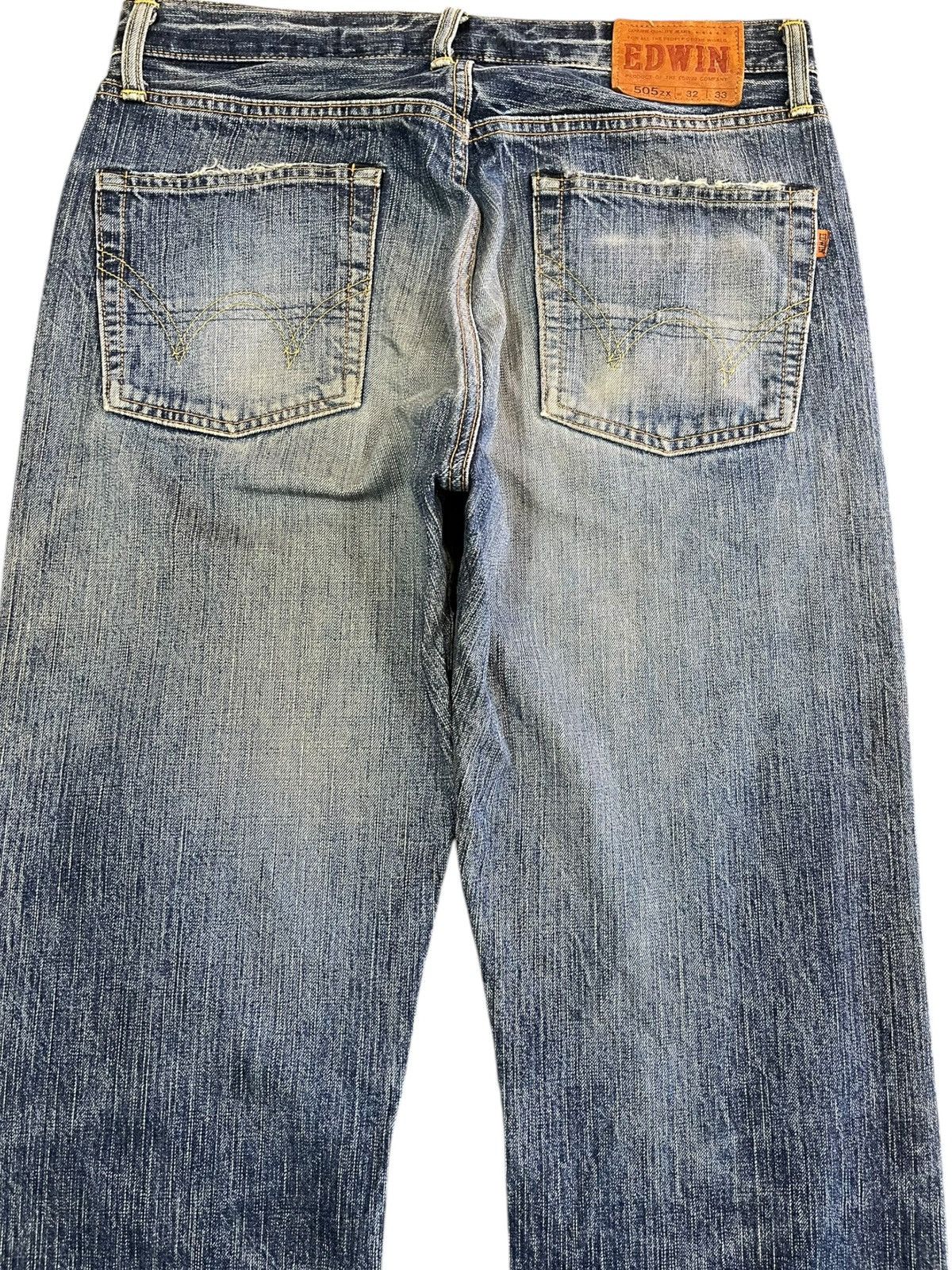 Edwin × Vintage Vintage Edwin 505zx Selvedge Distressed Denim Size US 33 - 7 Thumbnail