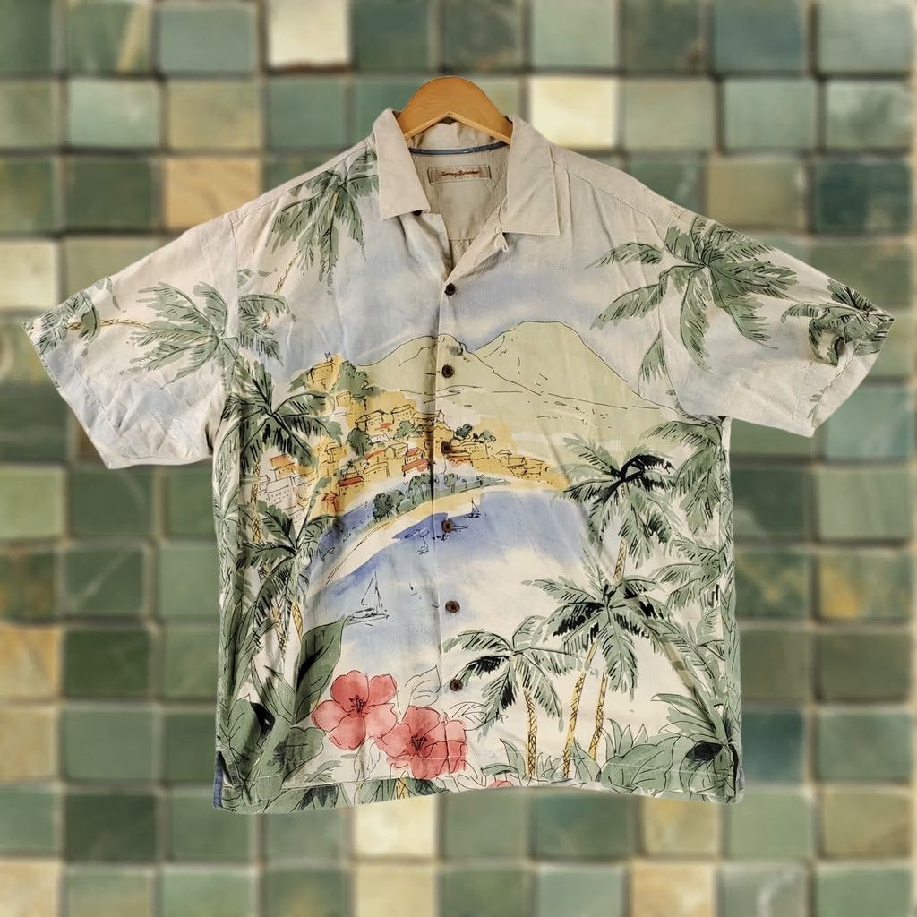 Tommy Bahama Tommy Bahama Button-Up Shirt AOP Hawaiian Coastal Bay Mens XL Multicolor Shirt Size US XL / EU 56 / 4 - 1 Thumbnail