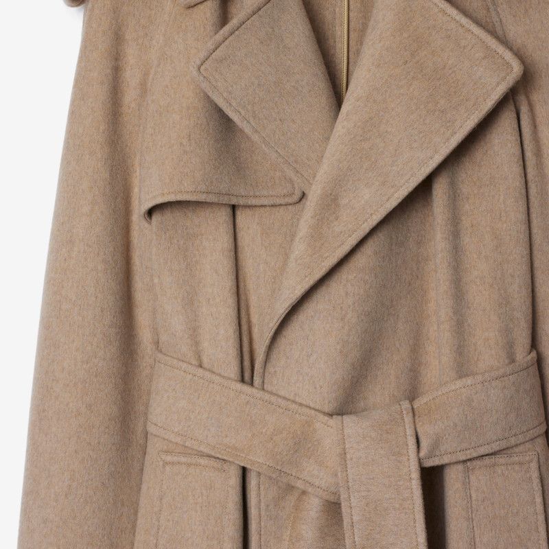 Burberry o1w1db10326 Cashmere Wrap Coat in Brown Size L / US 10 / IT 46 - 6 Thumbnail