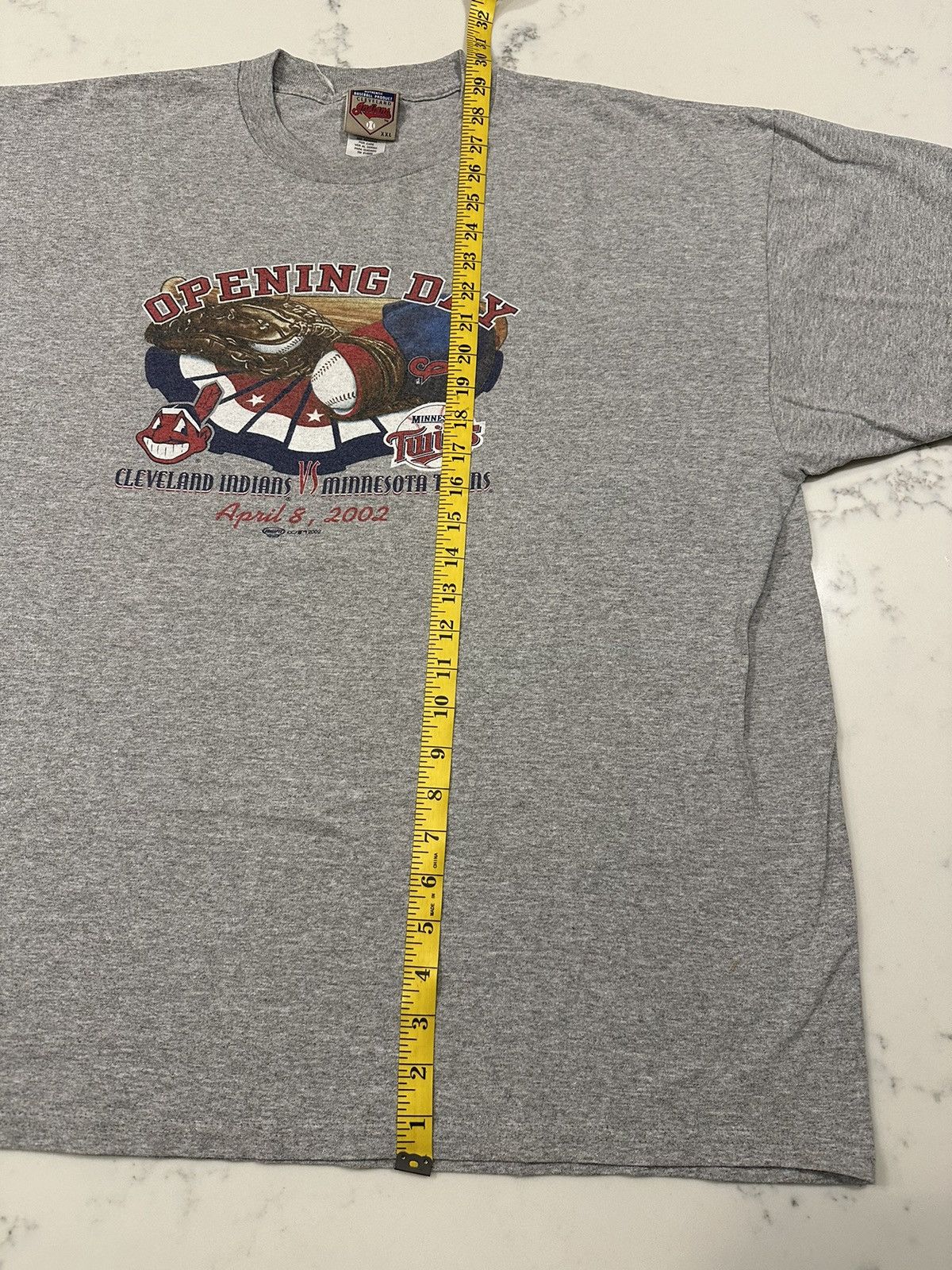MLB × Vintage 2002 Cleveland Indians vs Minnesota Twins Opening Day Tee Size US XXL / EU 58 / 5 - 7 Thumbnail