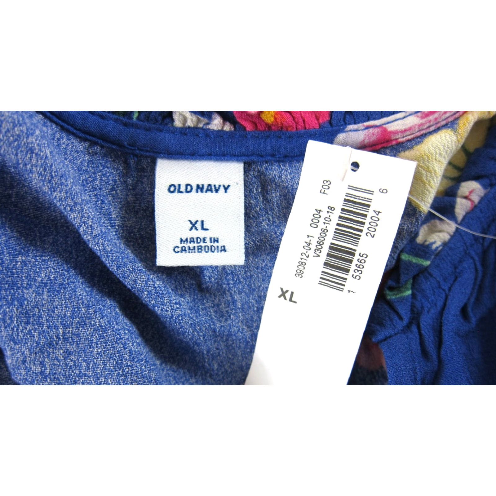 Old Navy NWT Old Navy Blue Pink Yellow Floral Rayon Long Sleeve V-Neck Tunic Dress XL Size XL / US 12-14 / IT 48-50 - 3 Thumbnail