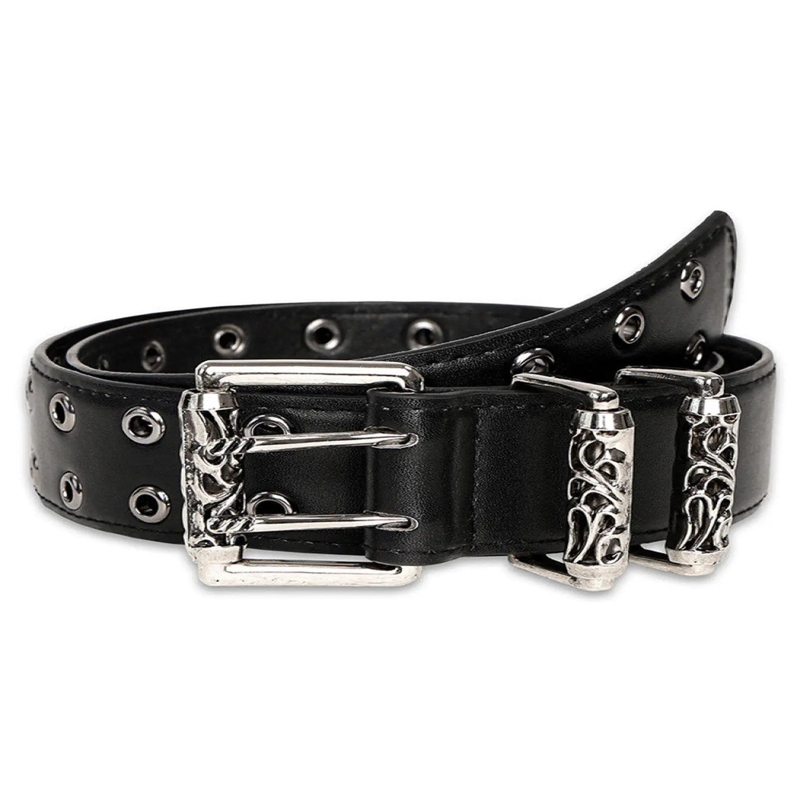 Other Black Studded Belt with Decorative Buckle Size ONE SIZE - 5 Thumbnail