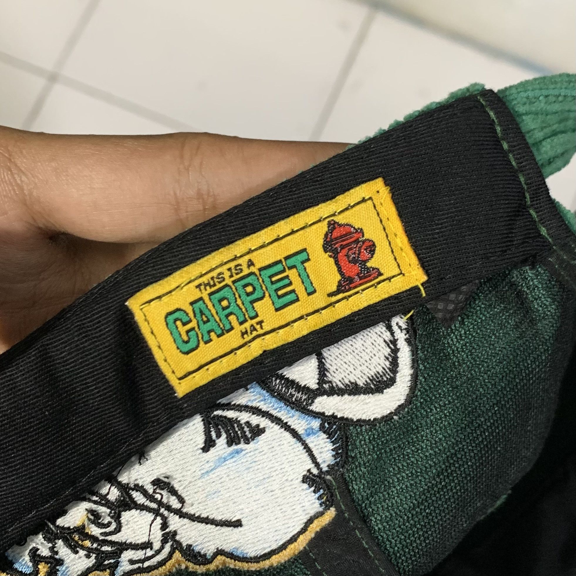 Carpet Company Streetwear carpet company "FATSMACK" corduroy green hat Size ONE SIZE - 4 Thumbnail