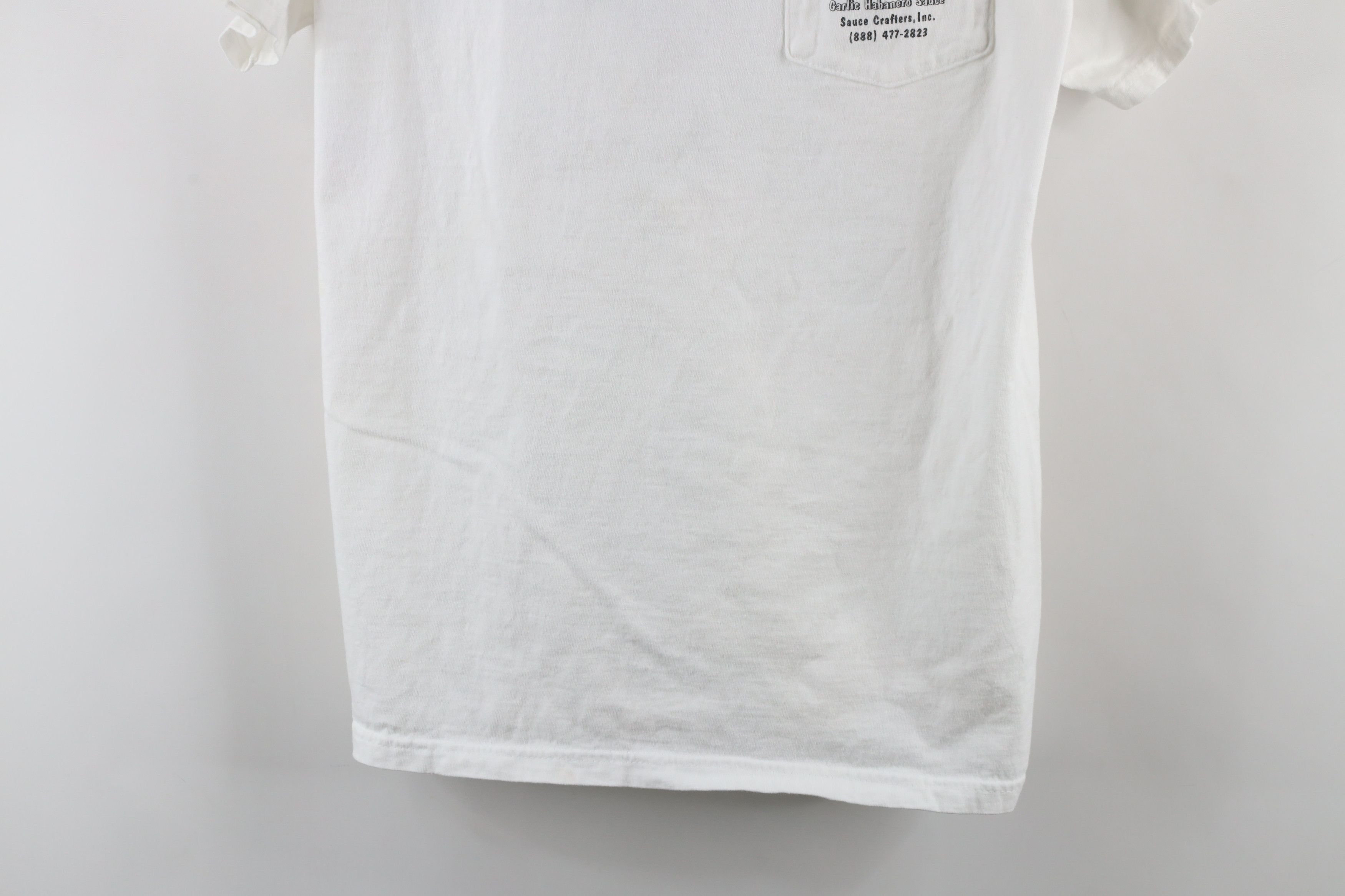 Vintage Vintage 90s Hogs Ass Garlic Habanero Sauce T-Shirt White Size US M / EU 48-50 / 2 - 3 Thumbnail