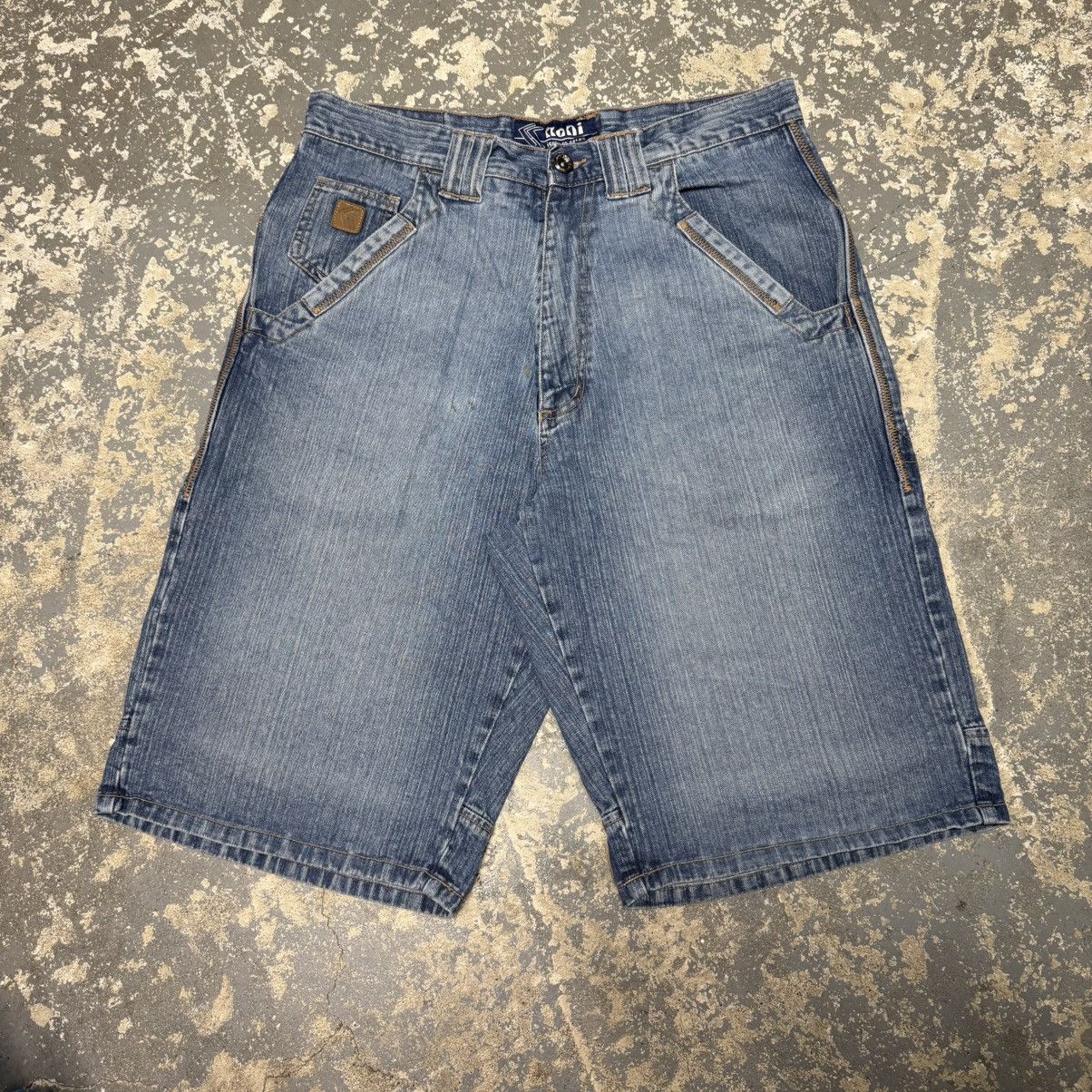 JNCO Vintage Kani Blue Big Pocket Y2K Baggy Shorts Jorts Size US 35 - 4 Thumbnail