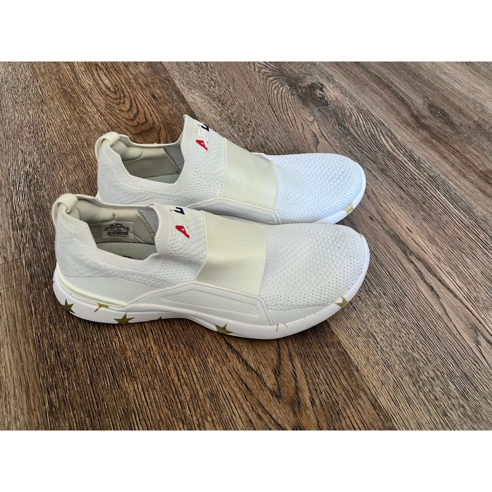 A.P.C. APL Techloom Bliss| White with gold star accents! Size US 6.5 / IT 36.5 - 1 Thumbnail