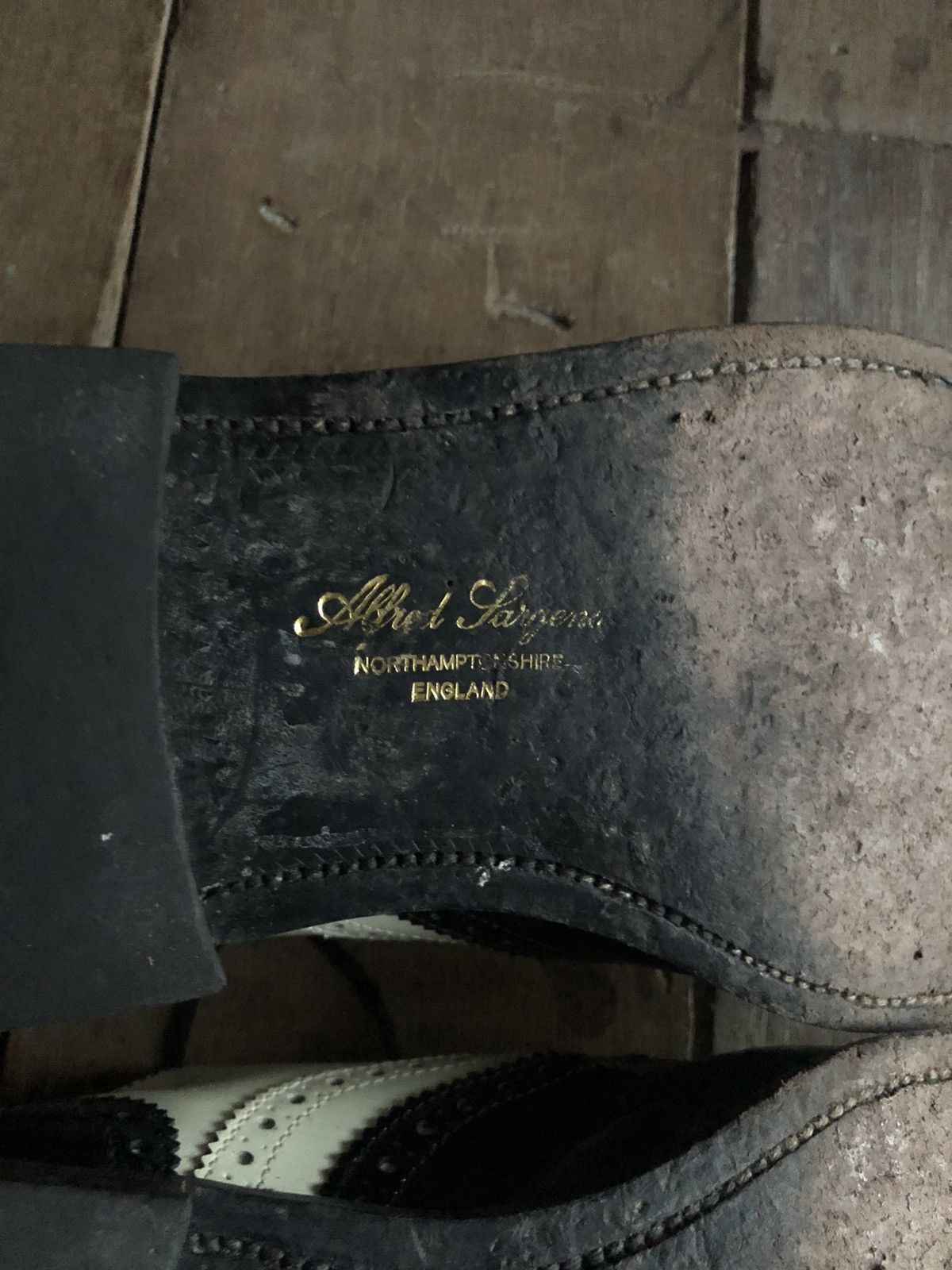 Alfred Sargent Alfred Sargent x Wacko Maria Black White Wingtip Brogue Shoe Size US 9 / EU 42 - 5 Thumbnail