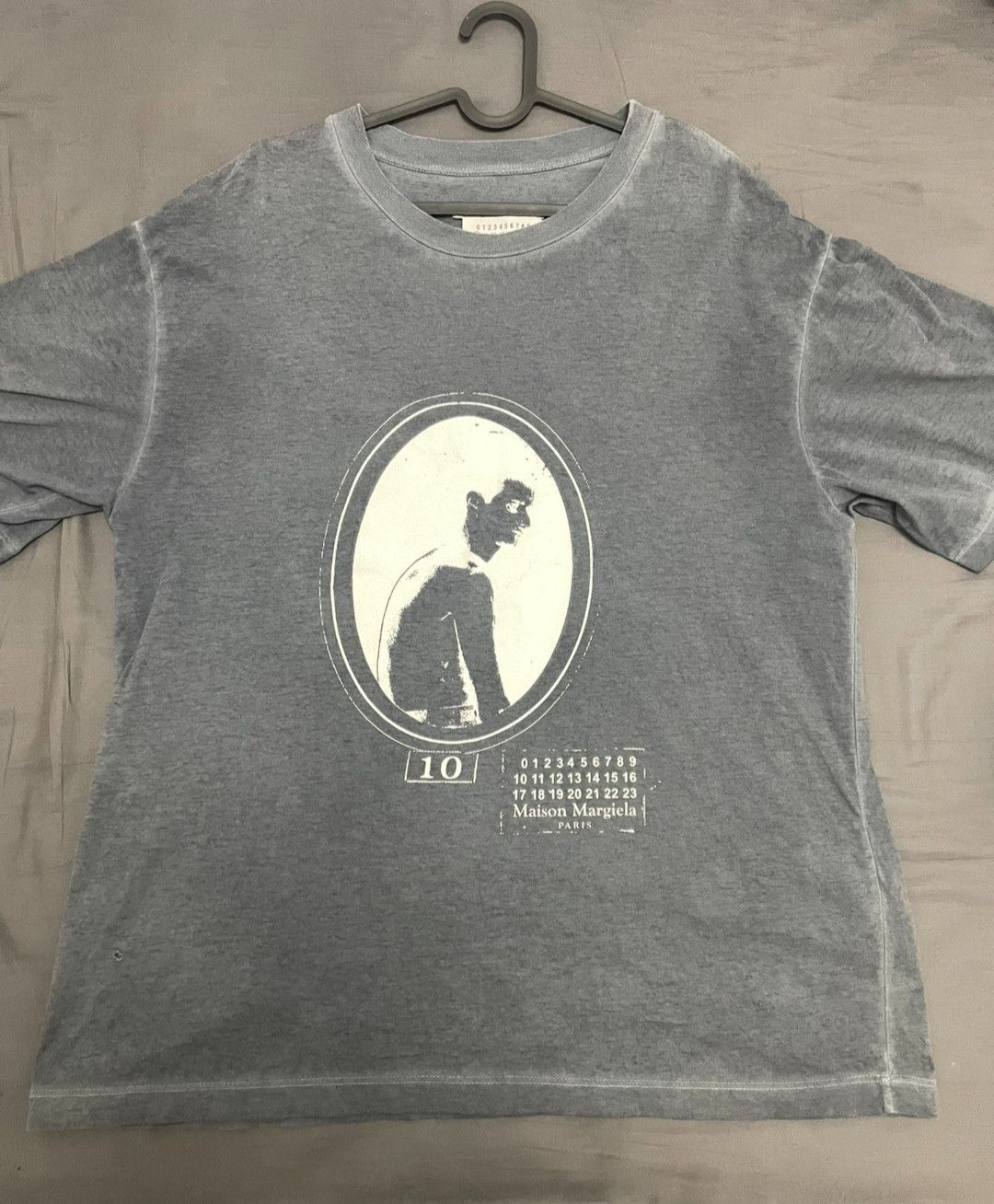 Maison margiela portrait wash grey-blue short sleeves-2505