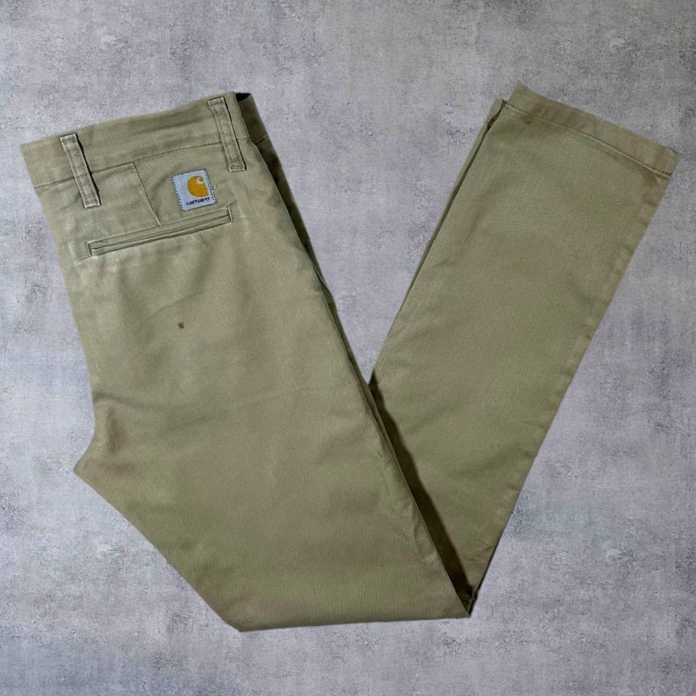 Carhartt Carhartt Sid Pant Beige Trousers Slim Skater Low Waist Chino 31 x 34 Mens 33" Waist Inside Leg 33" Rise 12.5" Logo Accents Vintage DC2 Size US 31 - 2 Thumbnail