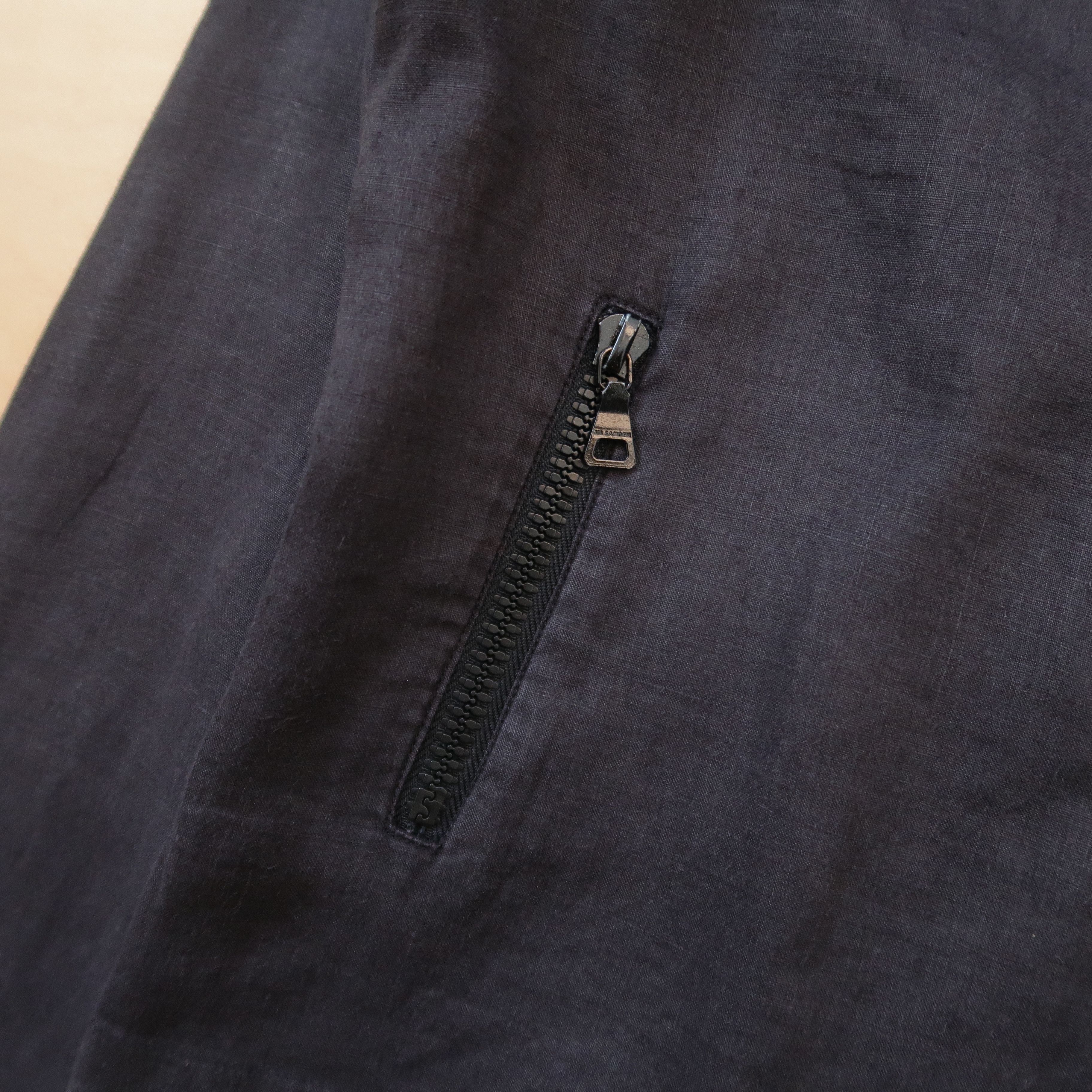 Jil Sander Jil Sander Faded Black Cropped Jacket Linen Size US S / EU 44-46 / 1 - 7 Thumbnail