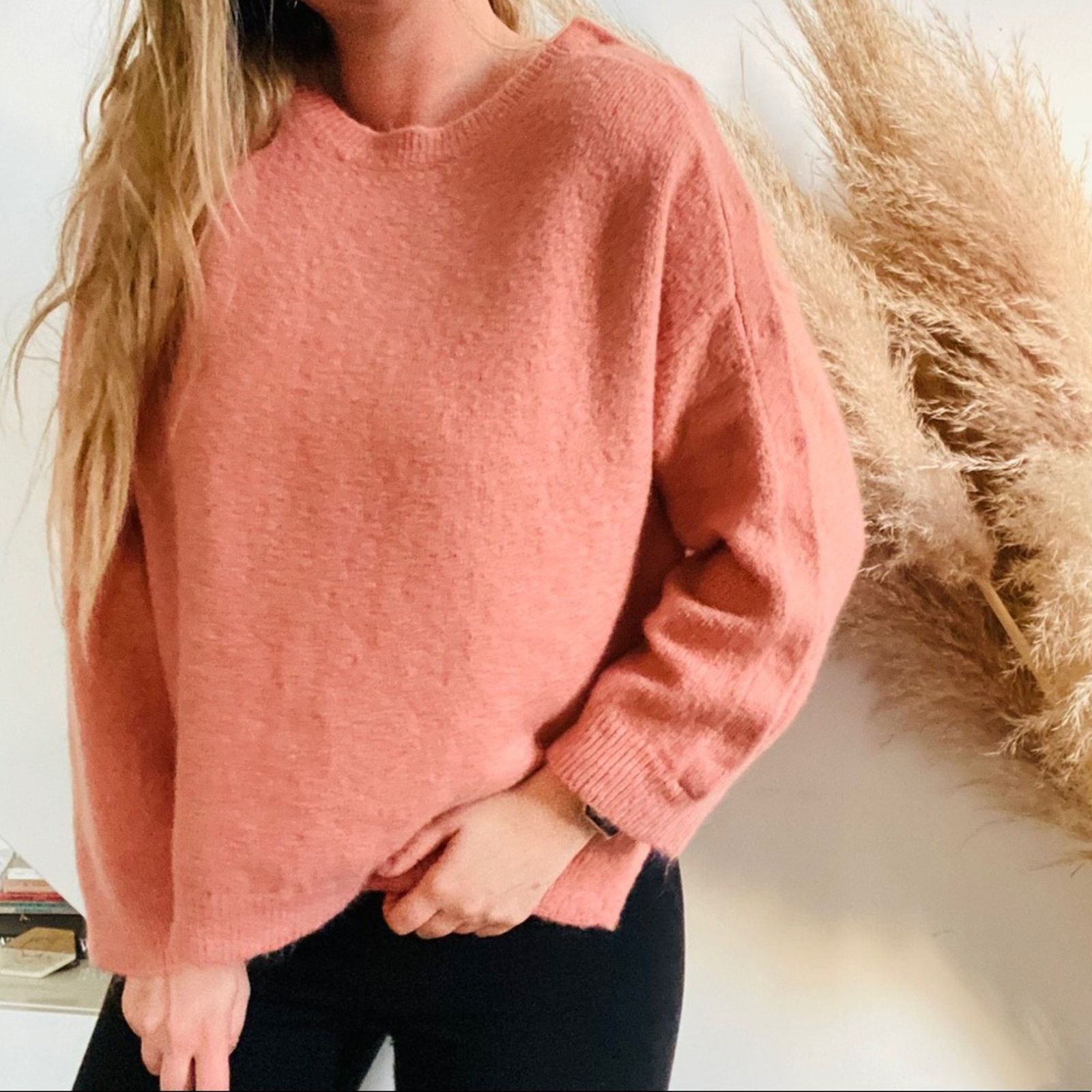 Nordstrom NORDSTROM Leith Pink Salmon Collar Button Pullover Sweater Size S / US 4 / IT 40 - 2 Thumbnail