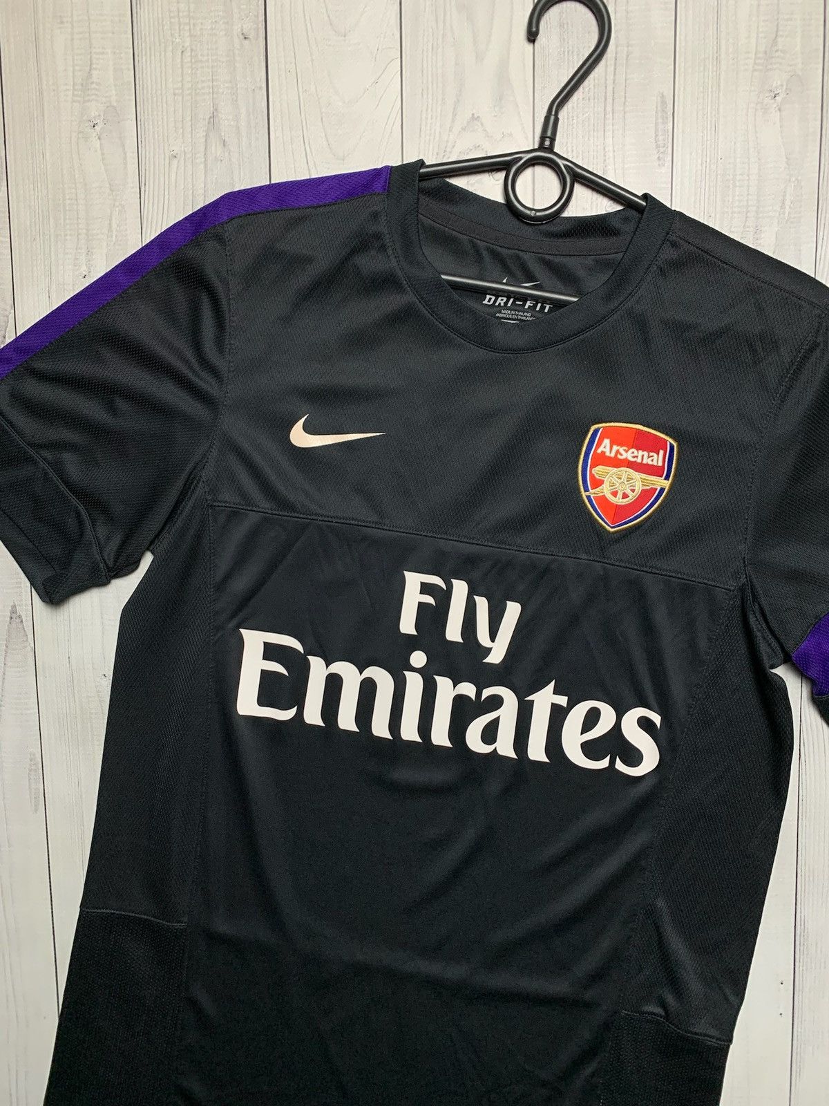 Nike × Vintage Vintage Nike Arsenal soccer jersey size M black rare away Size US M / EU 48-50 / 2 - 2 Thumbnail