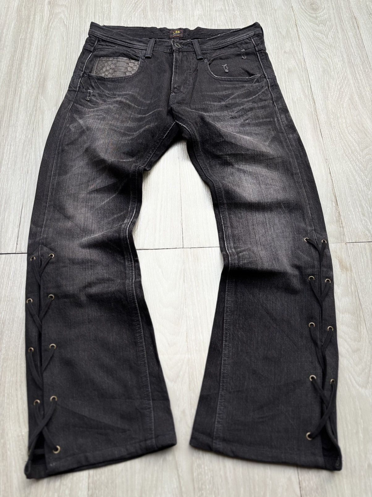 Beams Plus × Levi's LEE phyton Lace up flare jeans Size US 29 - 1 Thumbnail