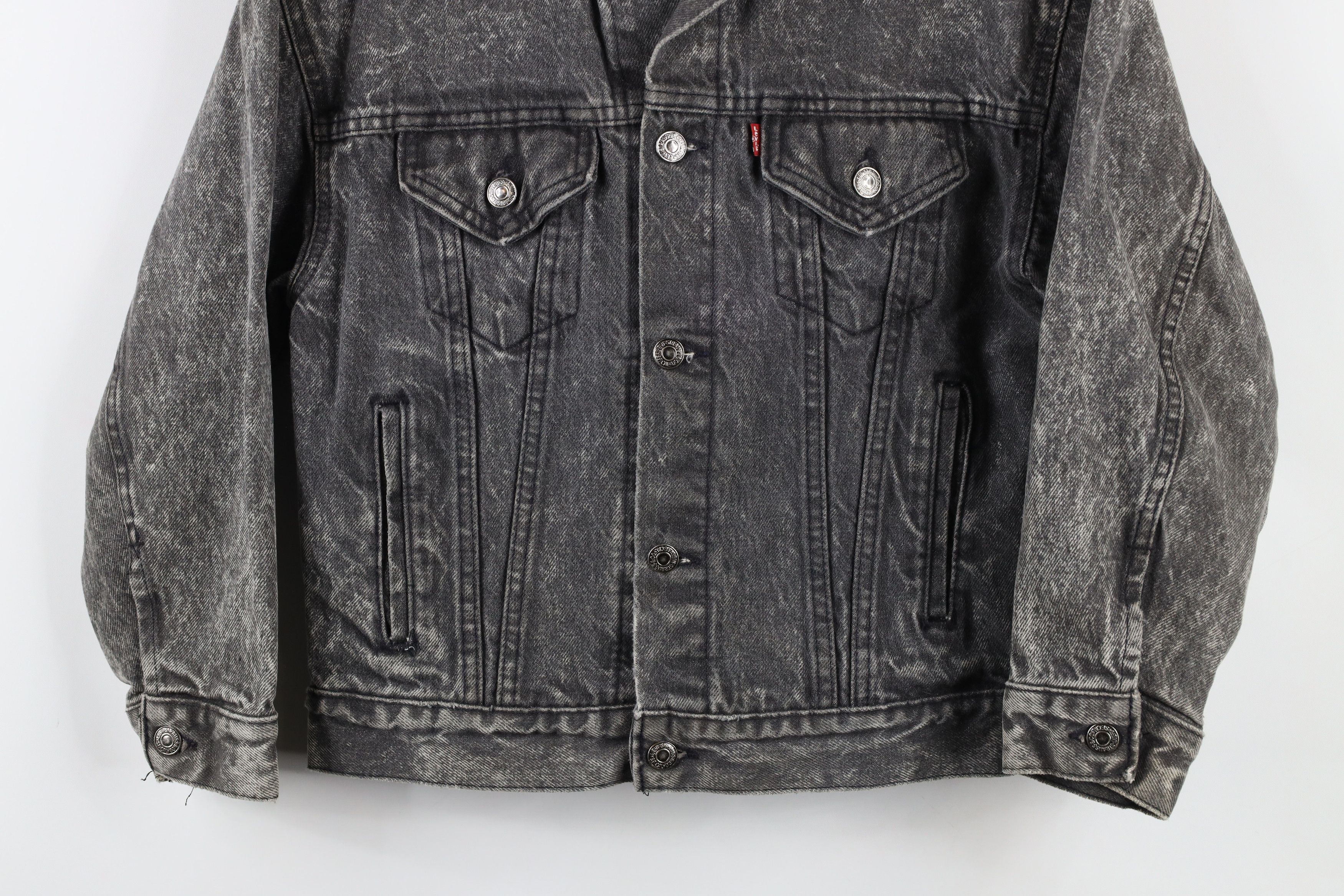 Levi's × Vintage Vintage 90s Levis Acid Wash Denim Trucker Jacket Gray USA Size M / US 6-8 / IT 42-44 - 3 Thumbnail