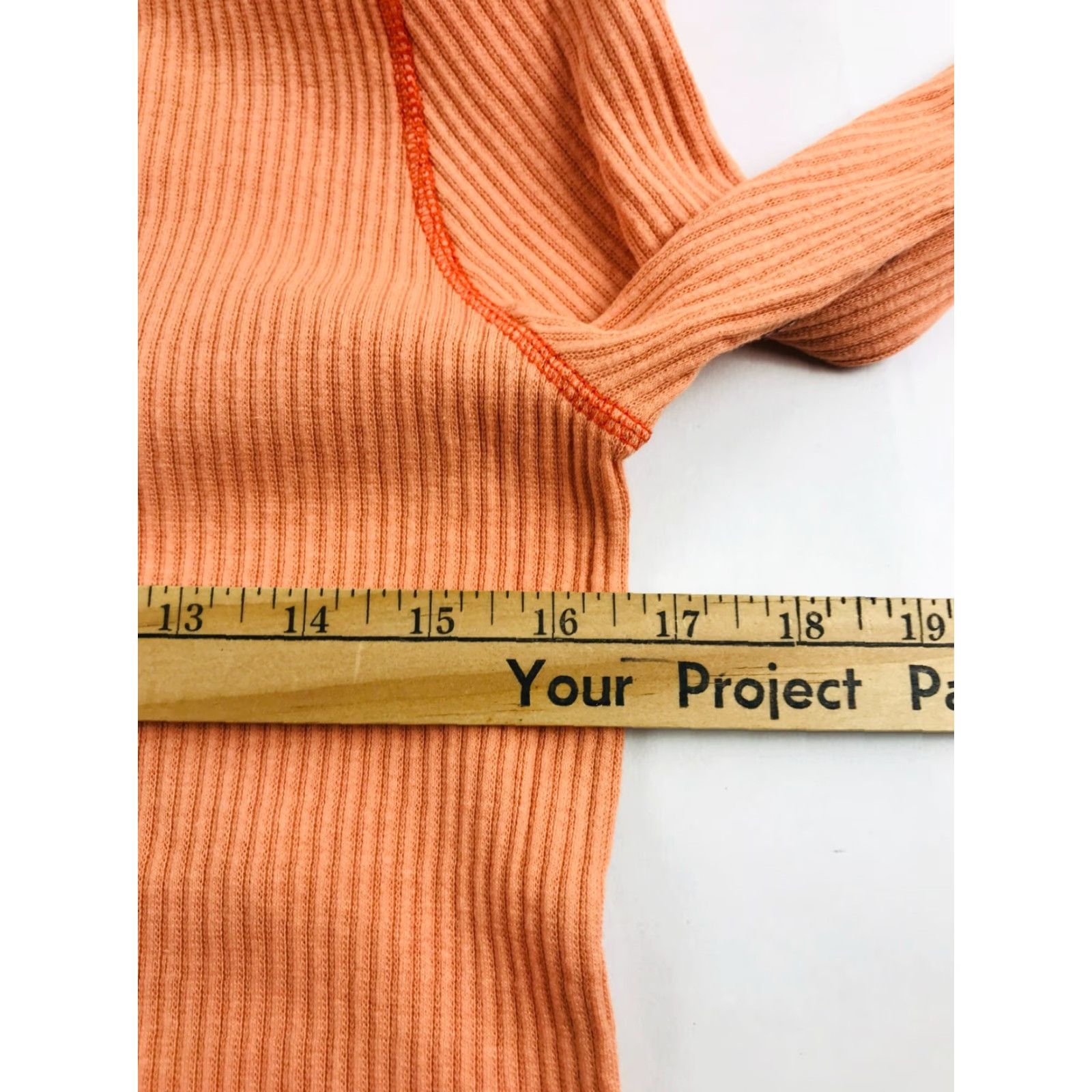 Vintage Wild Fable Cropped Shirt Juniors XL Peach Orange Long Sleeve Boat Neck NWT Womens T-Shirt Size XL / US 12-14 / IT 48-50 - 3 Thumbnail