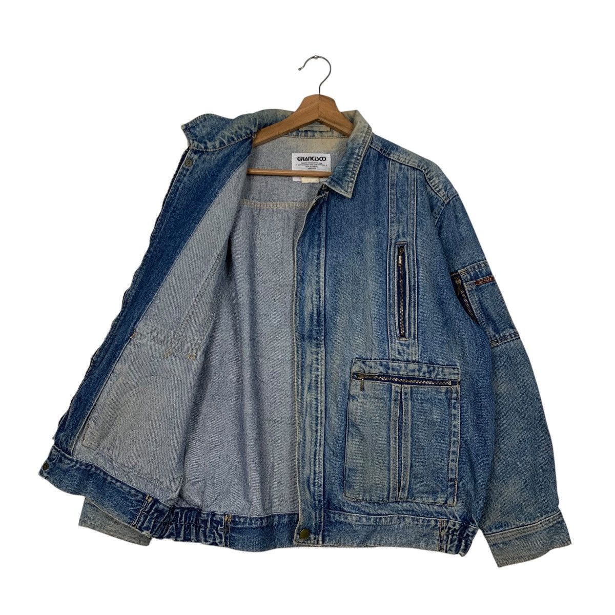 Japan Rags Vintage 90's GRANCISCO Washed Blue Denim Jacket #2733-C123 Size US L / EU 52-54 / 3 - 9 Thumbnail
