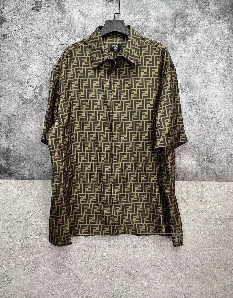 Fendi Fendi size 40 Double F Logo Print Casual Shirt Size US XXS / EU 40 - 1 Thumbnail