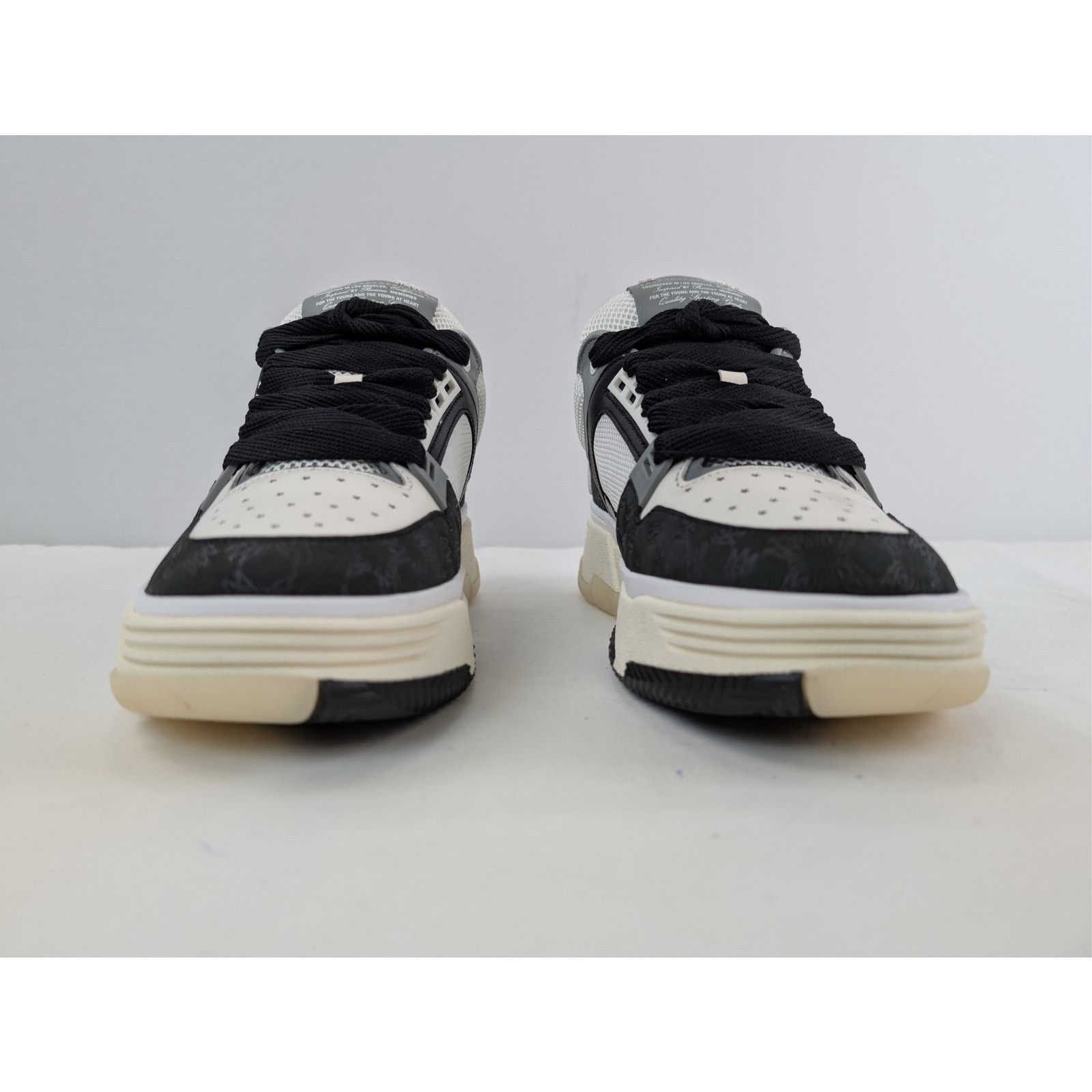 Amiri o1rshd1 MA-1 Quad Debossed Nubuck Sneakers in Black Size US 12 / EU 45 - 9 Thumbnail