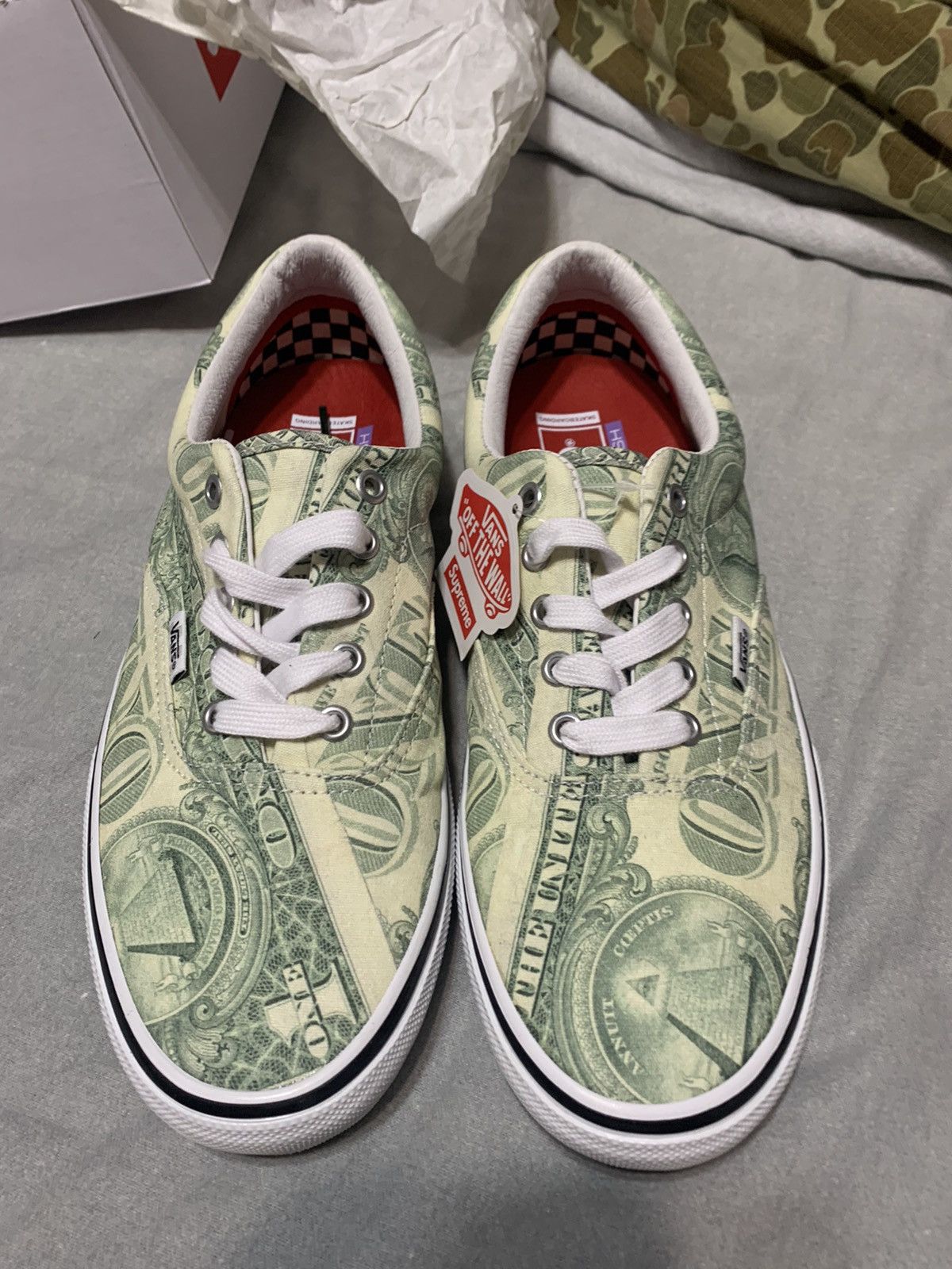Supreme × Vans Supreme Dollar Bill Green Vans | Grailed