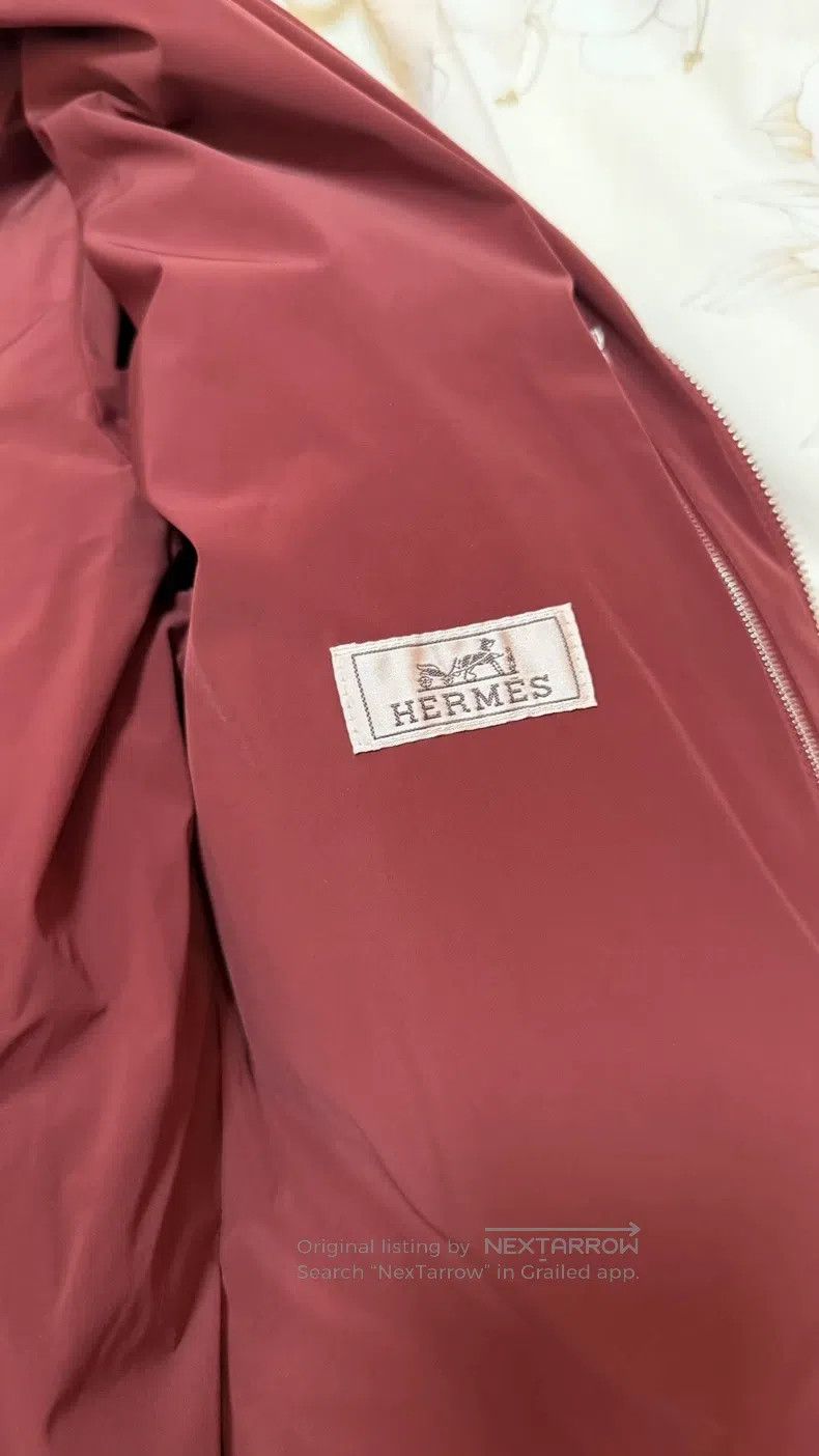 Hermes Hermes Burgundy down jacket with classic hood, reversible Size US S / EU 44-46 / 1 - 3 Thumbnail
