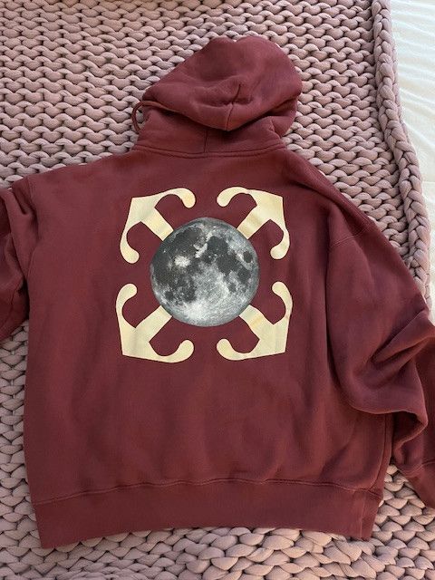 Off-White Off White Brand New Maroon Zip Up Hoodie - Size XL Size US XL / EU 56 / 4 - 3 Thumbnail