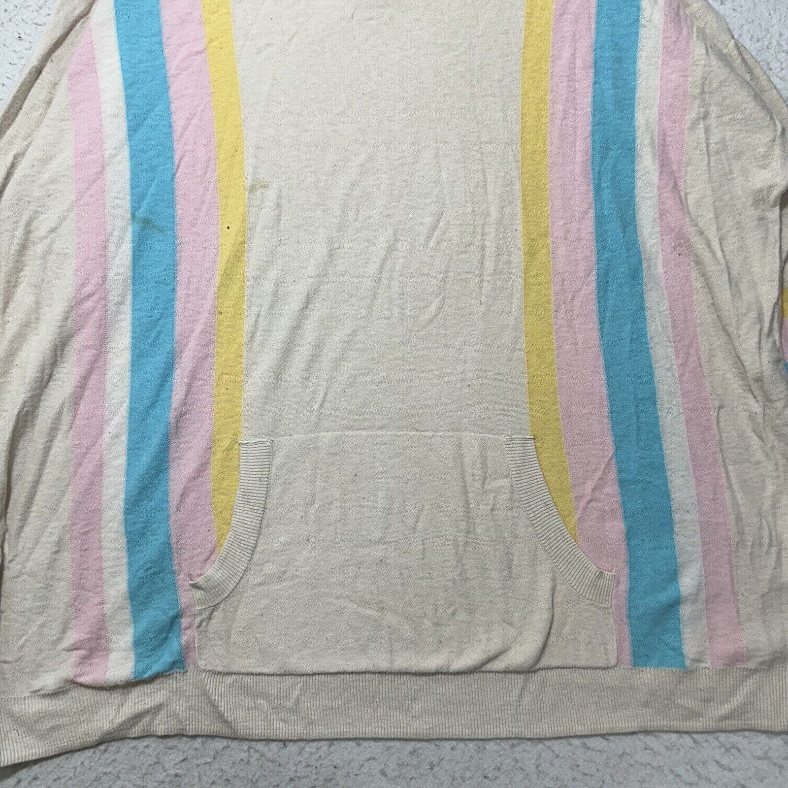 Other Torrid 3X Lightweight Sweater Hooded Pullover Beige Striped Size 3XL / US 20-22 - 5 Thumbnail