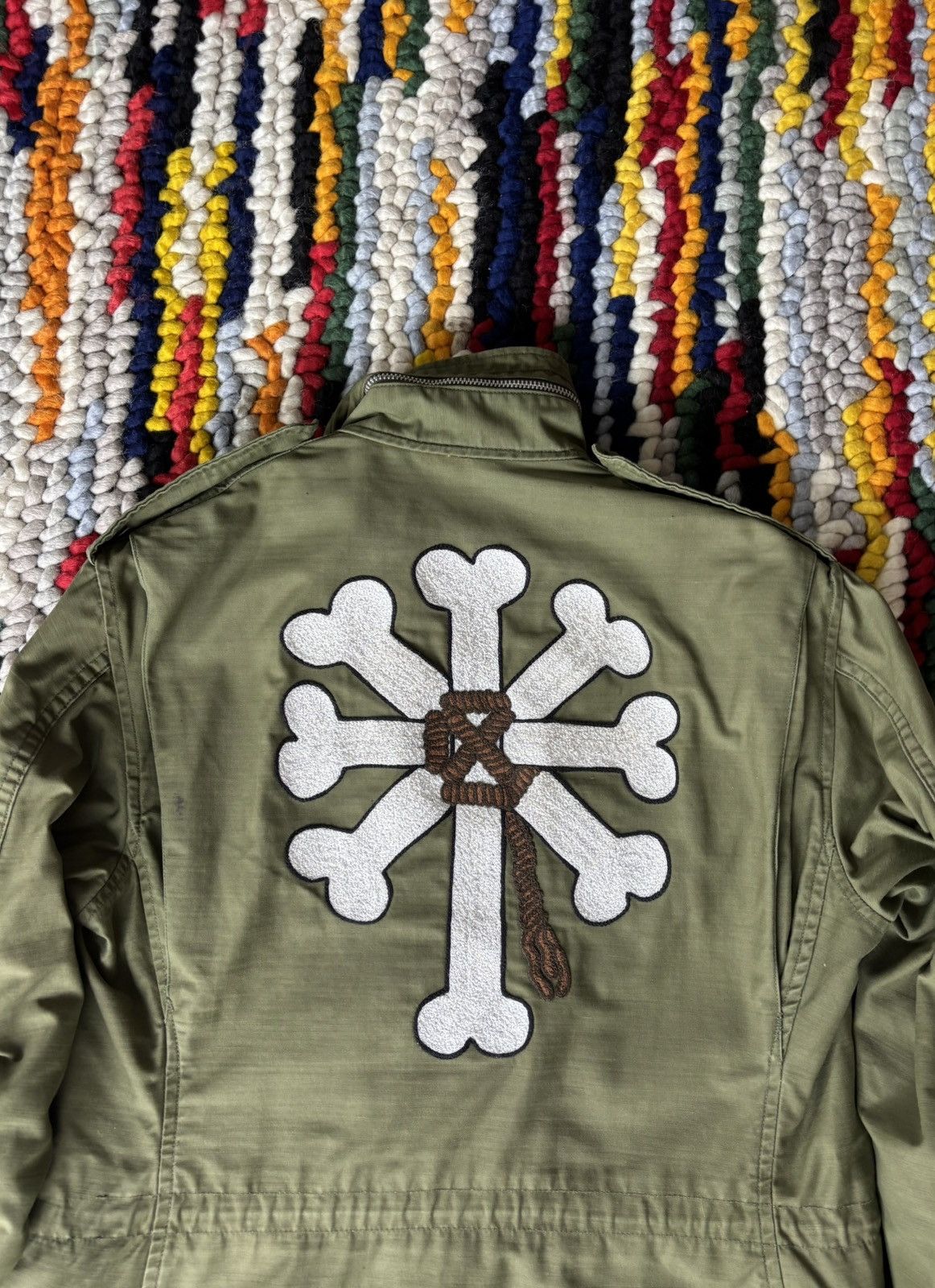 Vintage Vintage 1970s M-65 Jacket Embroidered Skull Size US L / EU 52-54 / 3 - 9 Thumbnail