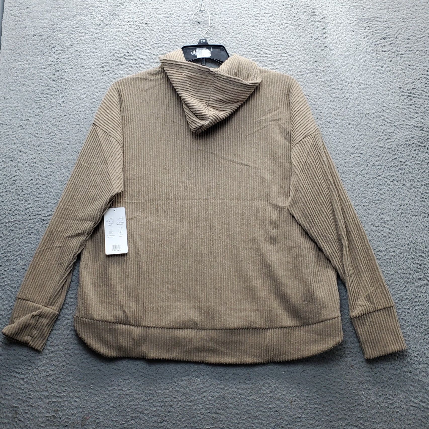 Jones New York Jones New York Hoodie Womens XL Brown Stretch Sport Rib Thumb Hole Sleeve 1/4 Zip Size XL / US 12-14 / IT 48-50 - 2 Thumbnail