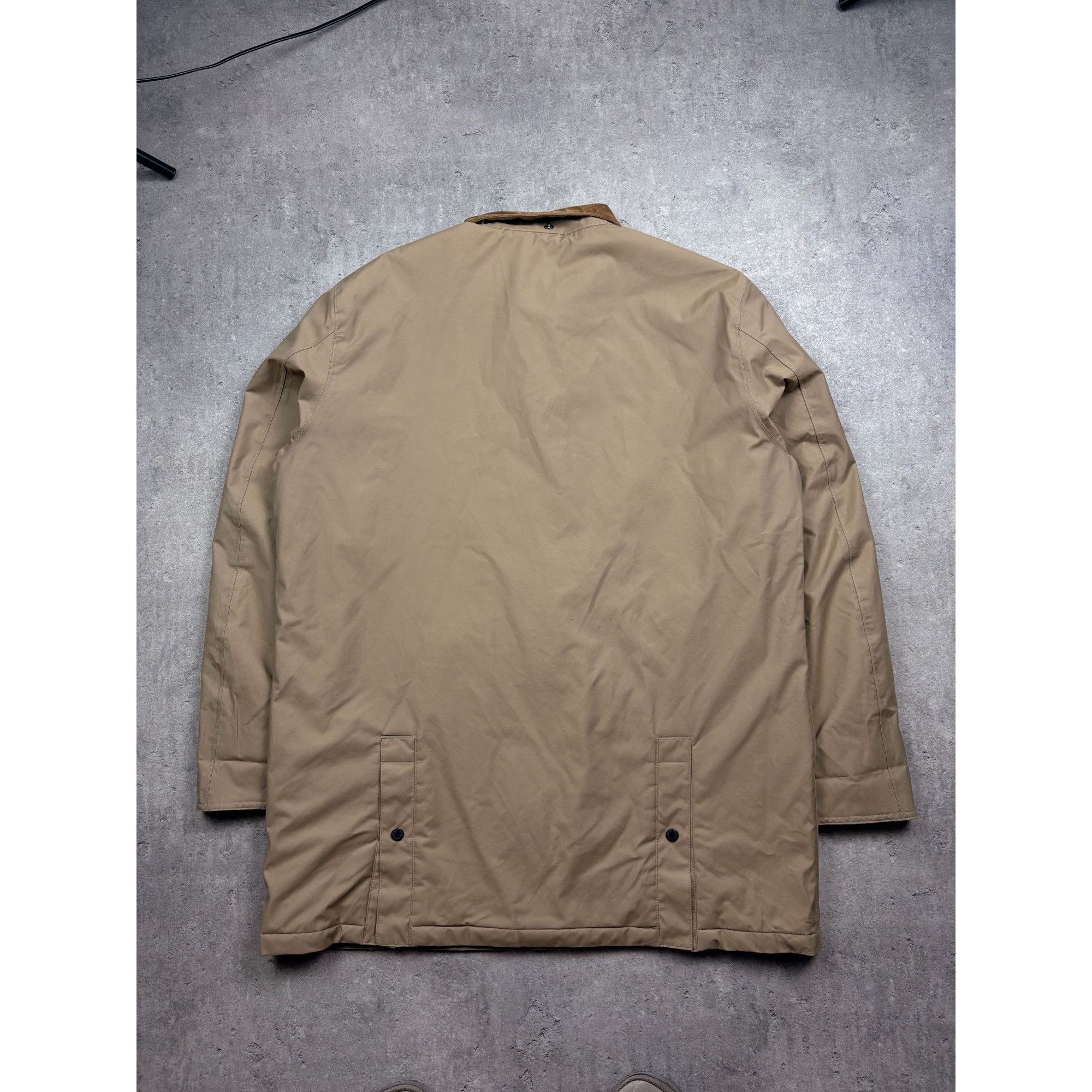 Barbour Barbour Mens Beige Waxed Cotton Jacket W/ Corduroy Collar & Size US XXL / EU 58 / 5 - 5 Thumbnail