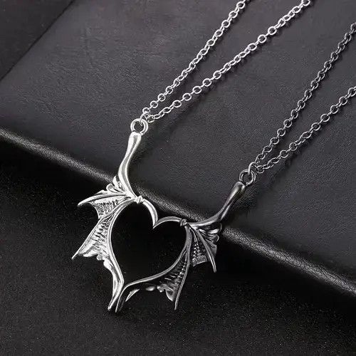 Jewelry Gothic punk devil wings couple necklace Size ONE SIZE - 1 Thumbnail