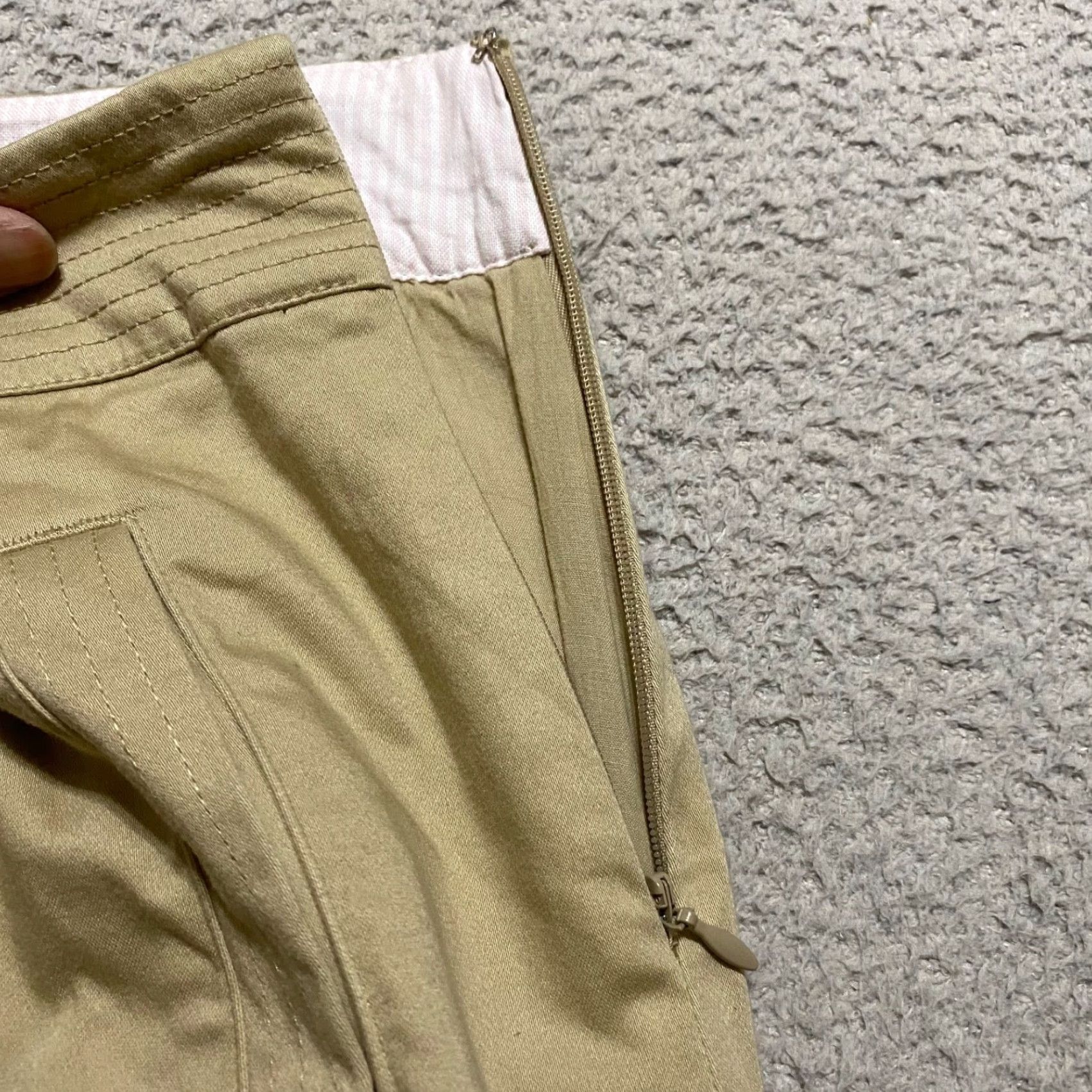 Vineyard Vines VINEYARD VINES Skirt Womens 2 Beige Solid Pencil Short Lined Pockets Zip Size 26" / US 2 / IT 38 - 7 Thumbnail