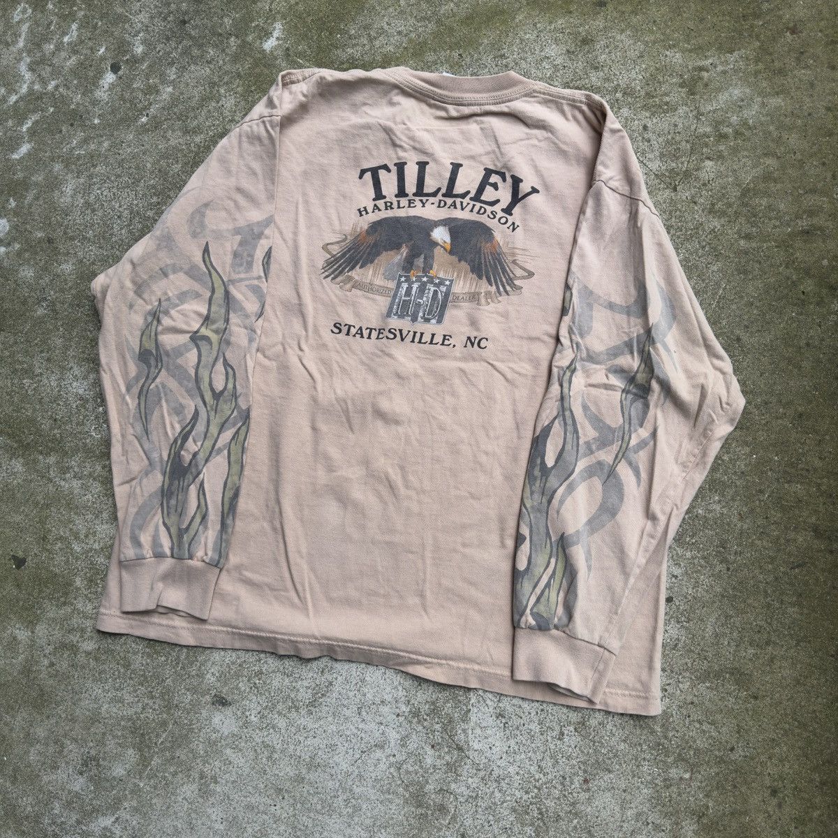 Harley Davidson Harley Davidson Faded Flame Longsleeve Tee ERD Grunge Chrome Size US XL / EU 56 / 4 - 7 Thumbnail