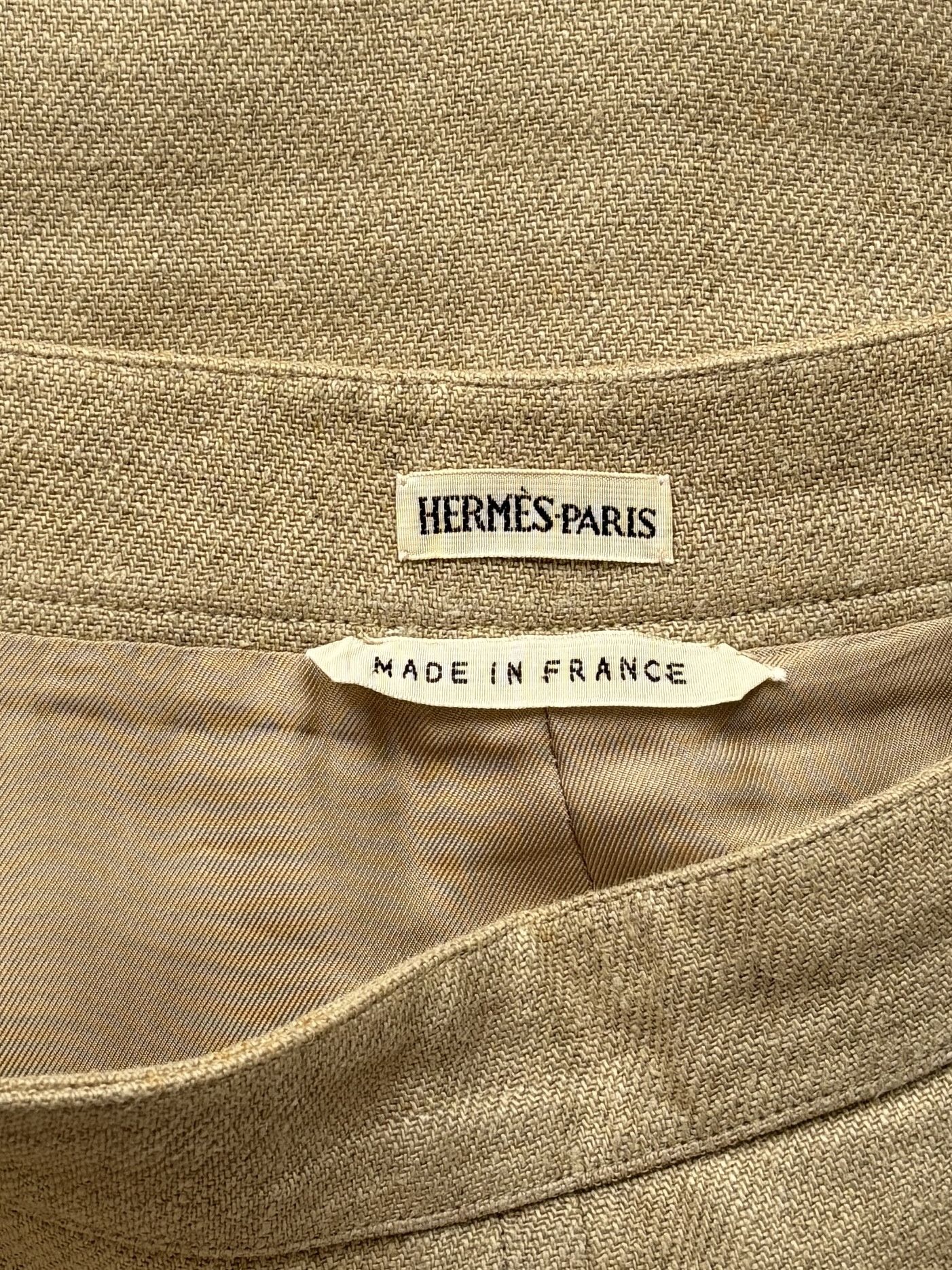 Hermes ⚡️QUICK SALE⚡️Hermes by Margiela Beige Linen Skirt Size 28" / US 6 / IT 42 - 3 Thumbnail