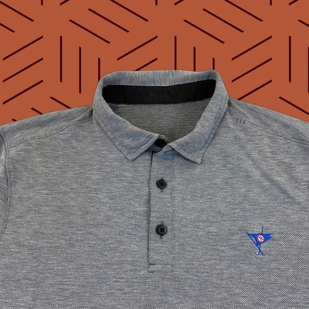 Lululemon Lululemon Polo Mens Small Grayish Blue Course Logo Performance Golf Shirt S/S Size US S / EU 44-46 / 1 - 1 Thumbnail