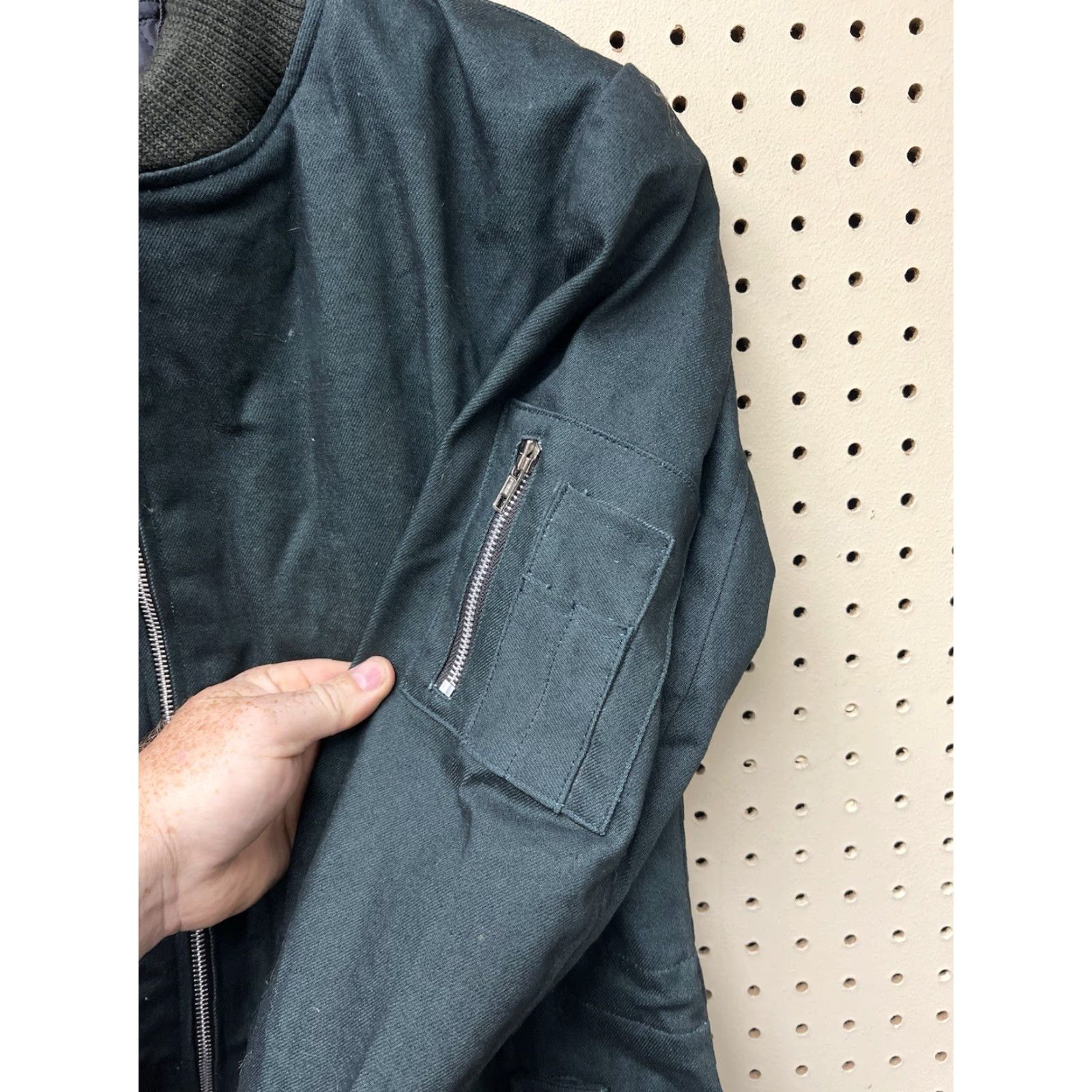 Vintage New Women’s Caleb Leather Jackets Large Long Bomber Style Coat Green NWT Size L / US 10 / IT 46 - 2 Thumbnail
