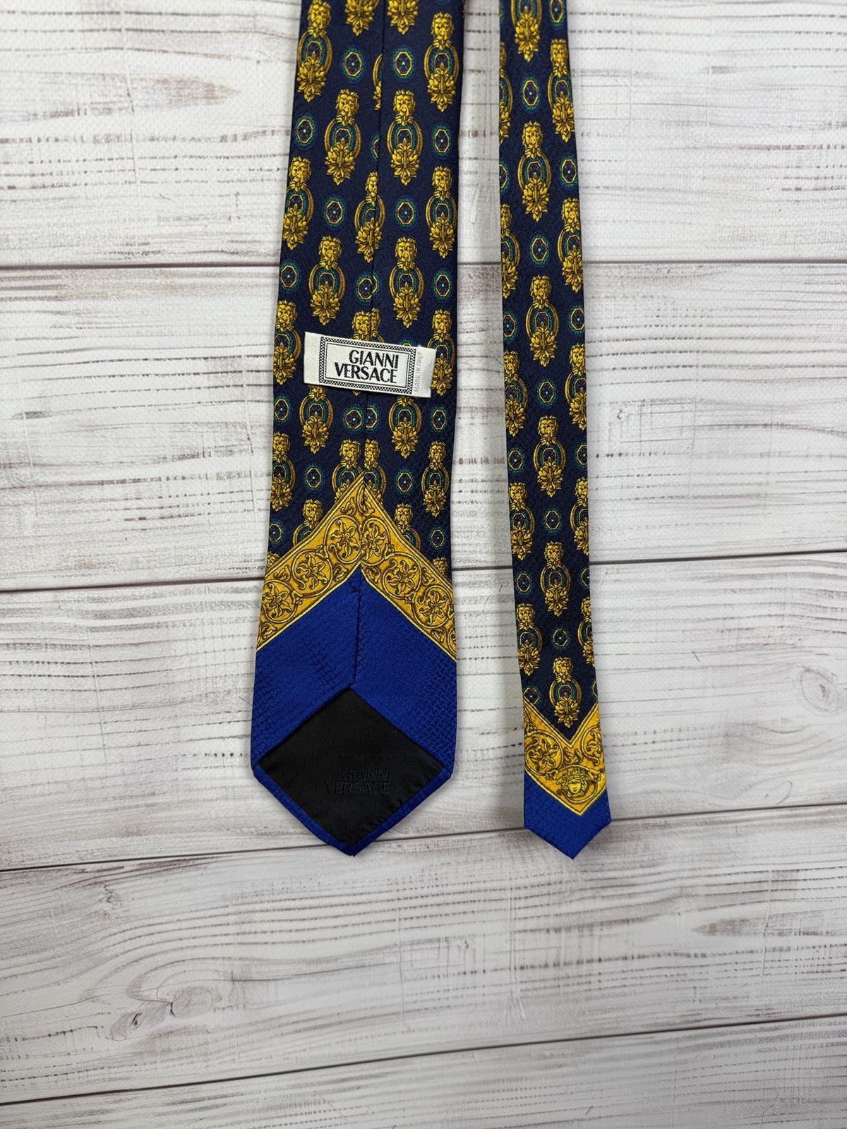 Versace Gianni Versace Tie Vintage 90s Medusa Monogram Designer Rare Size ONE SIZE - 5 Thumbnail