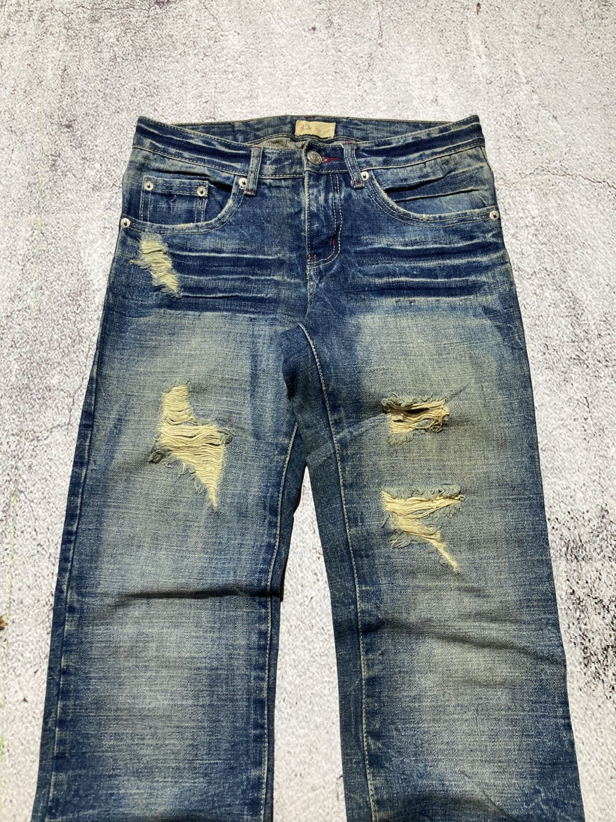 Japanese Brand 2000s Star R Distressed Ripped Lgb Punk Style Pants Jeans Size US 28 / EU 44 - 3 Thumbnail